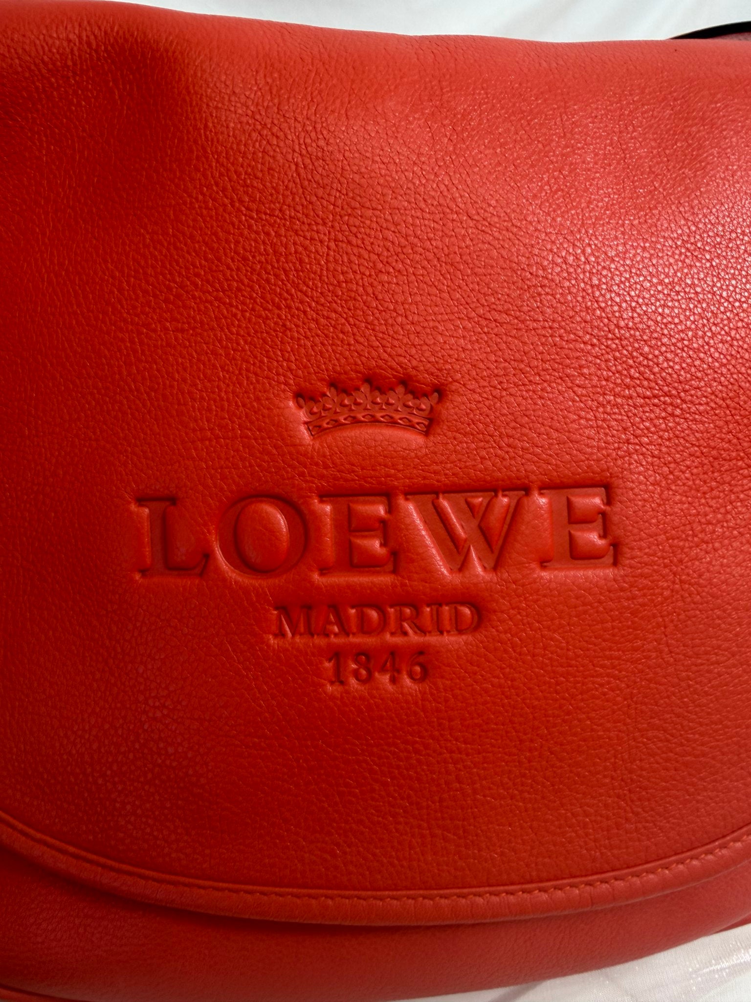 Loewe Red Leather Heritage Crossbody Bag