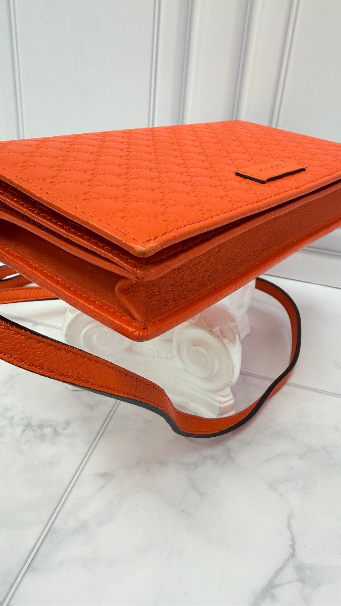 Gucci Orange Microguccissima Wallet on a Chain