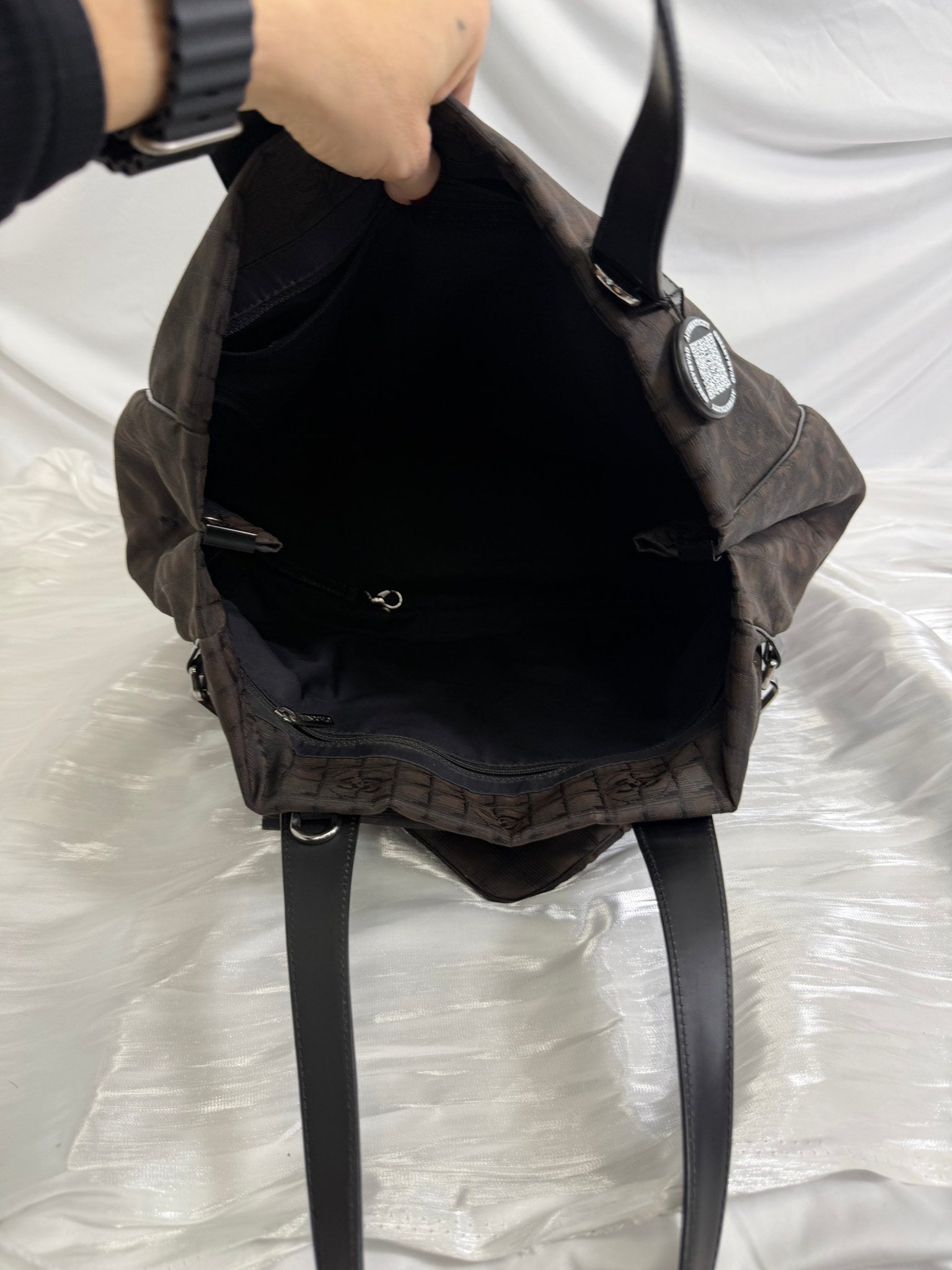 Chanel Dark Brown Nylon Travel Line Tote