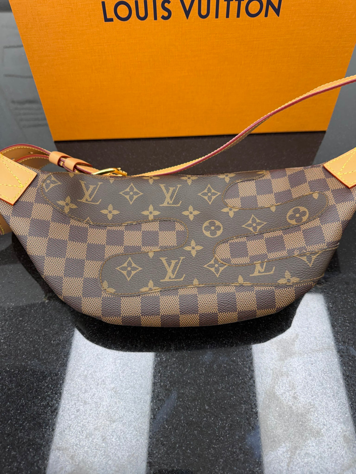 LIKE NEW - Louis Vuitton x Nigo Monogram & Damier Ebene Landscape Rush Bumbag 