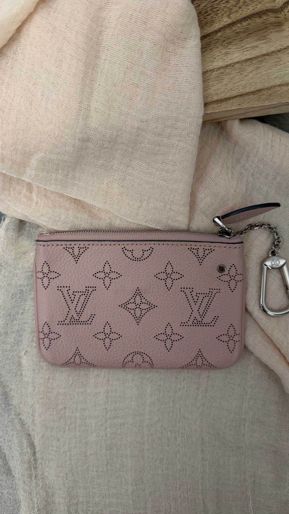 Louis Vuitton Pink Monogram Mahina Leather Key Pouch