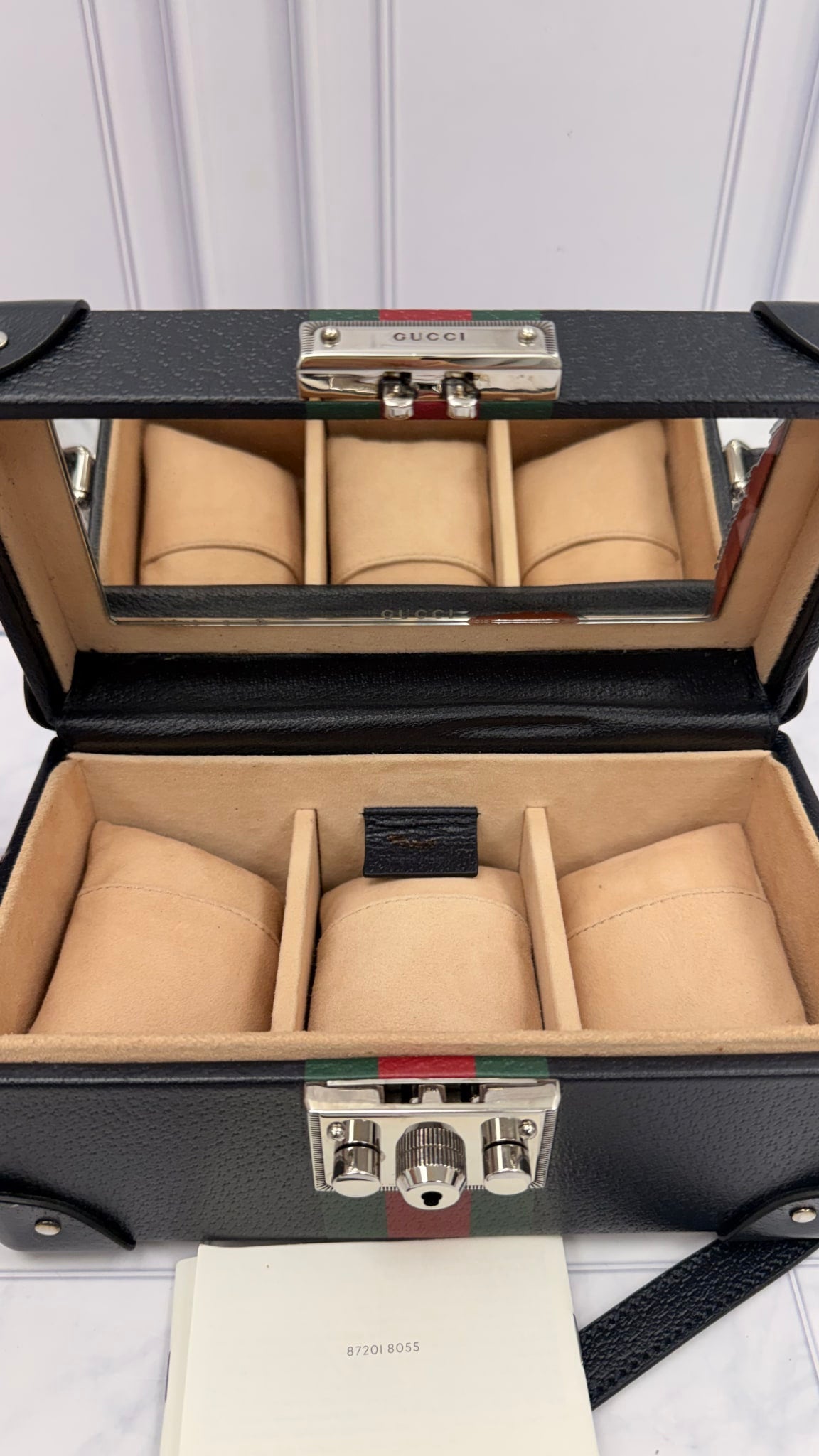 Gucci Navy Calfskin Leather Savory Watch Case 