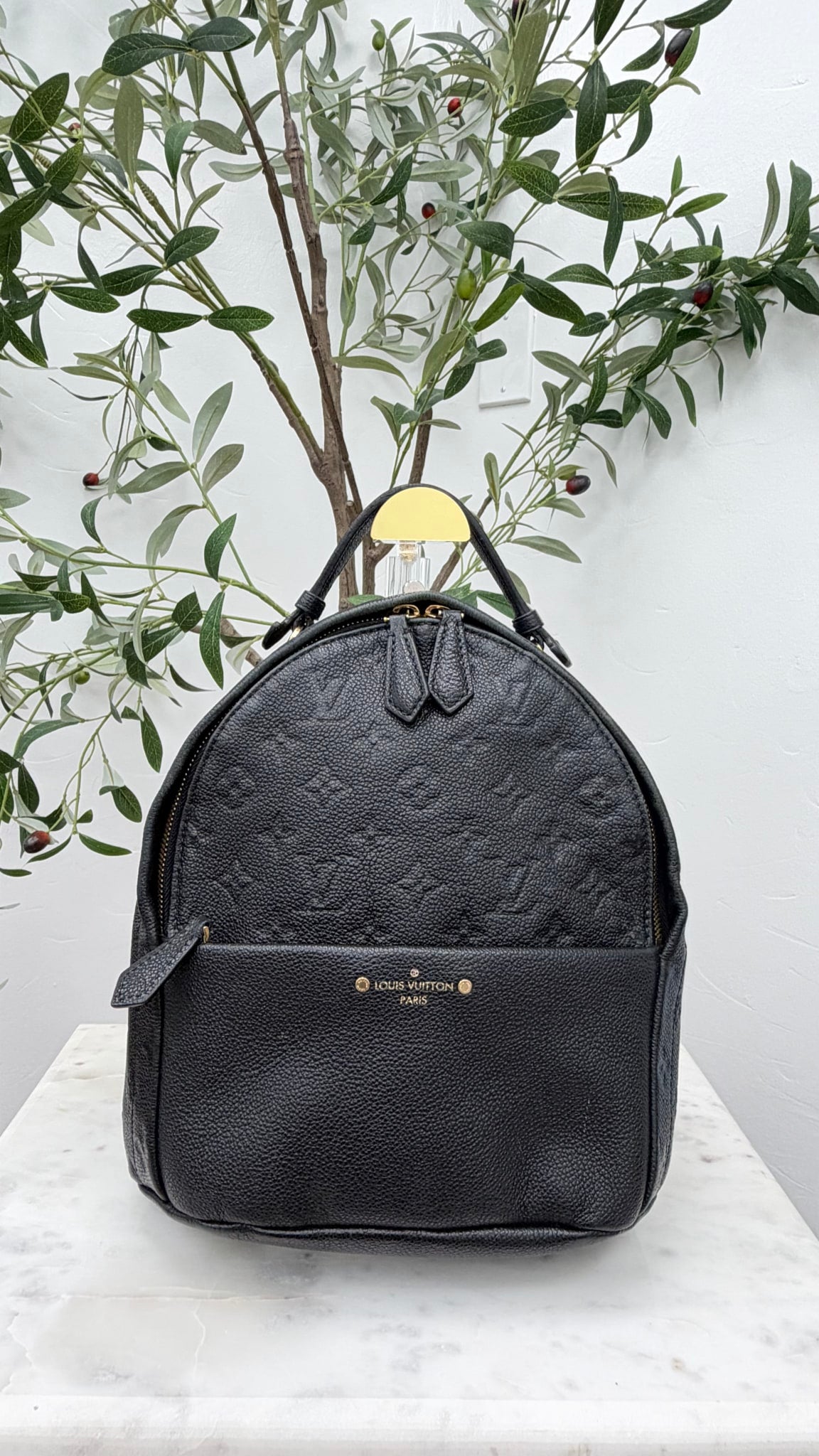 Louis Vuitton Black Empreinte Leather Sorbonne Backpack