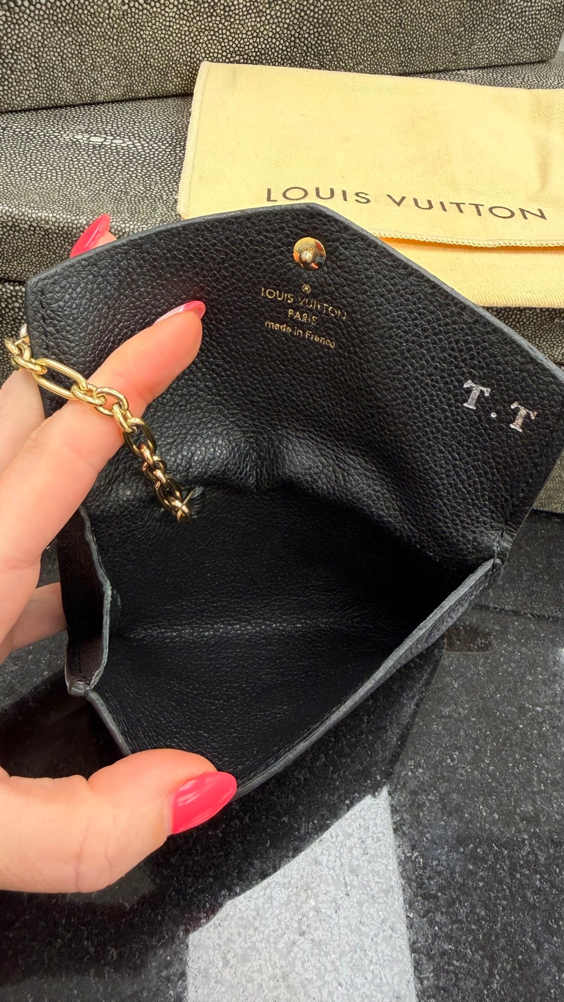 Louis Vuitton Black Empreinte Leather Pochette Cles