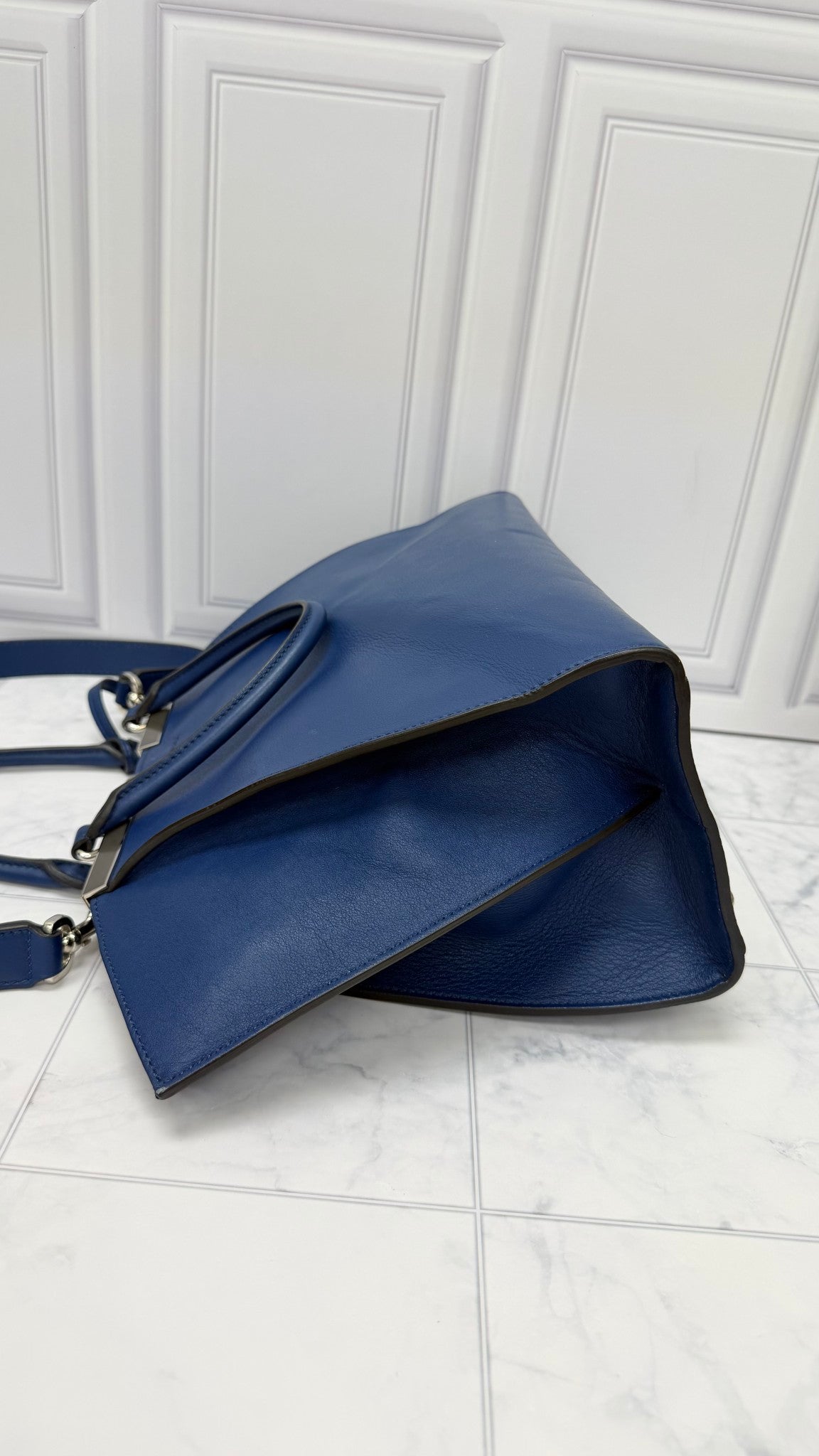 Fendi Navy Blue Leather 3Jours Handbag 