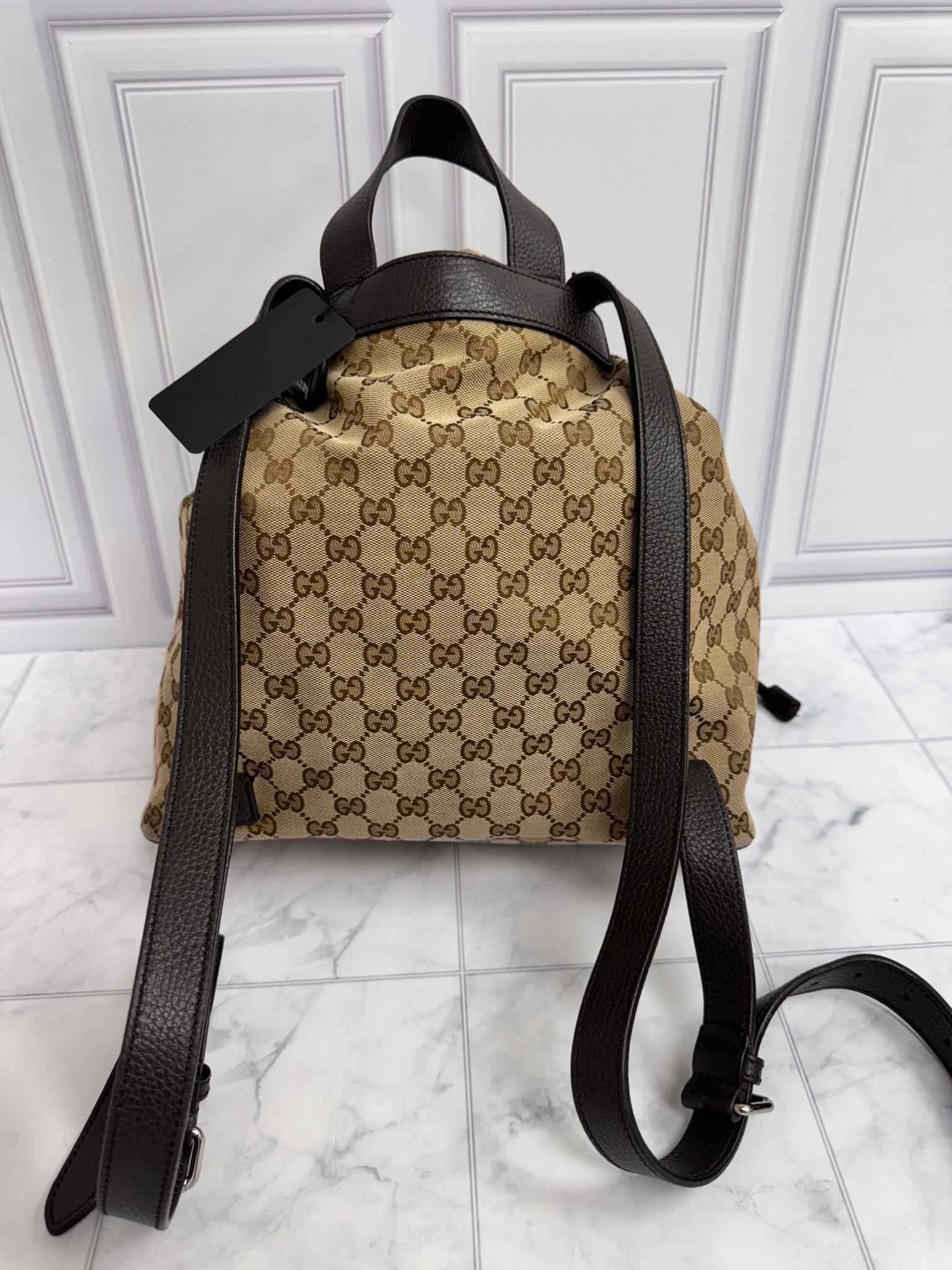 Gucci GG Supreme Canvas Drawstring Backpack