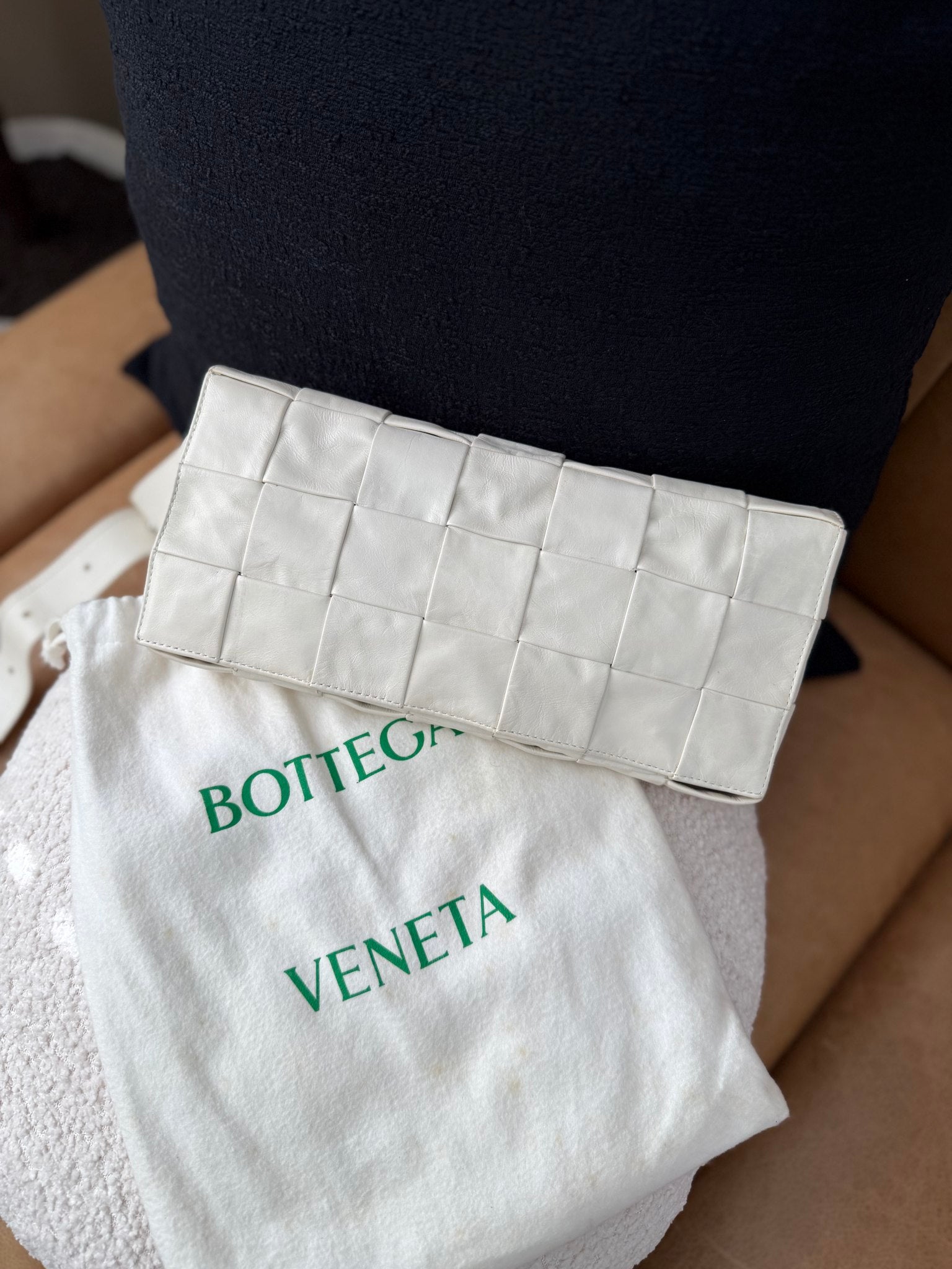 Bottega Veneta Ivory Intrecciato Leather Cassette Beltbag