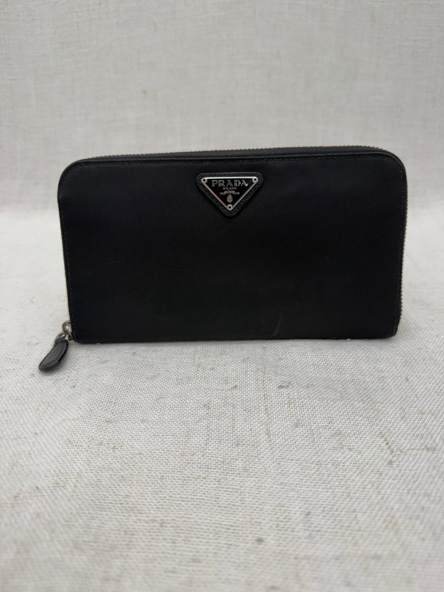 Prada Black Nylon Zippy Wallet