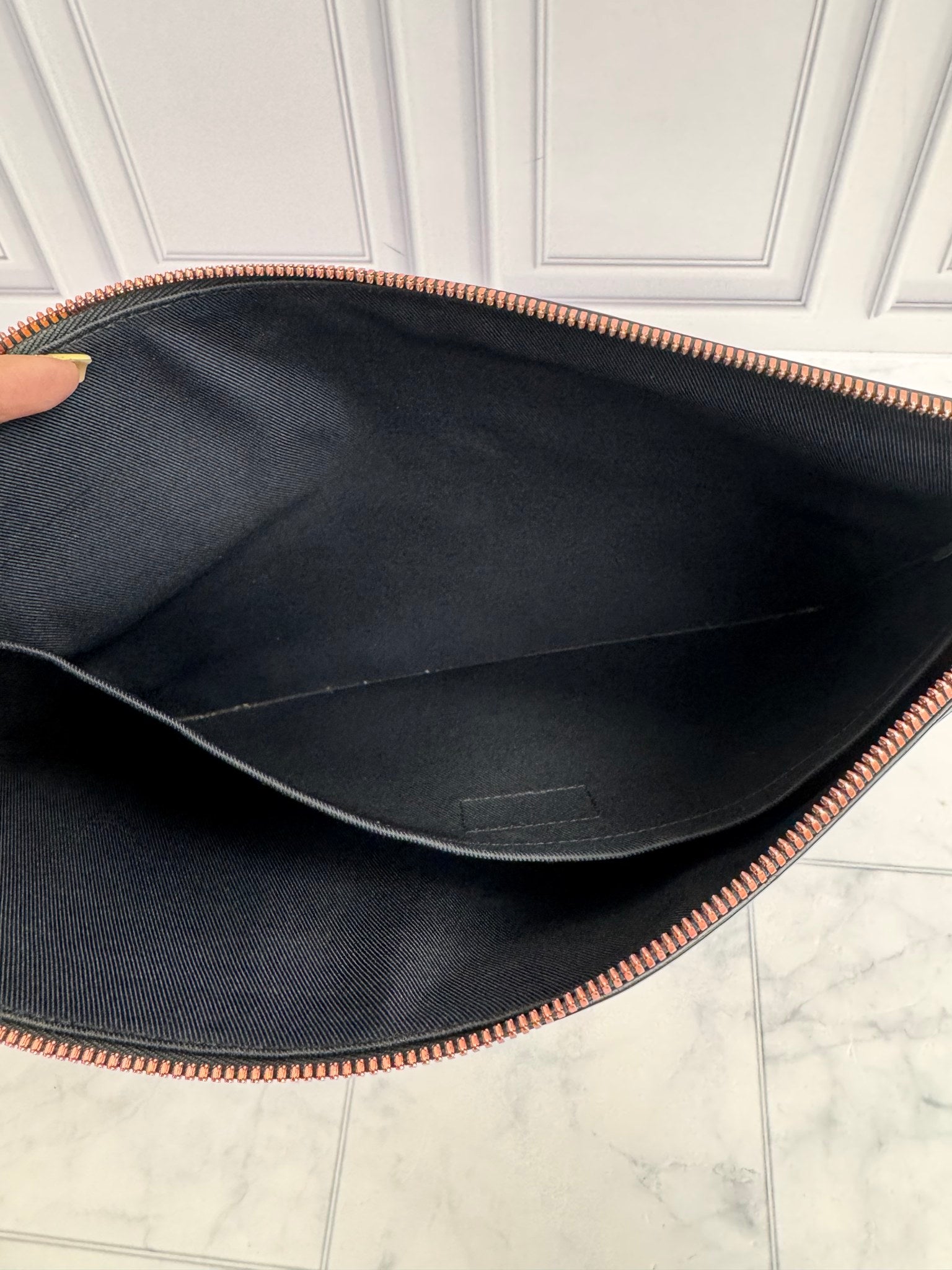 Louis Vuitton Navy Blue Monogram Upside Down Pochette Apollo GM