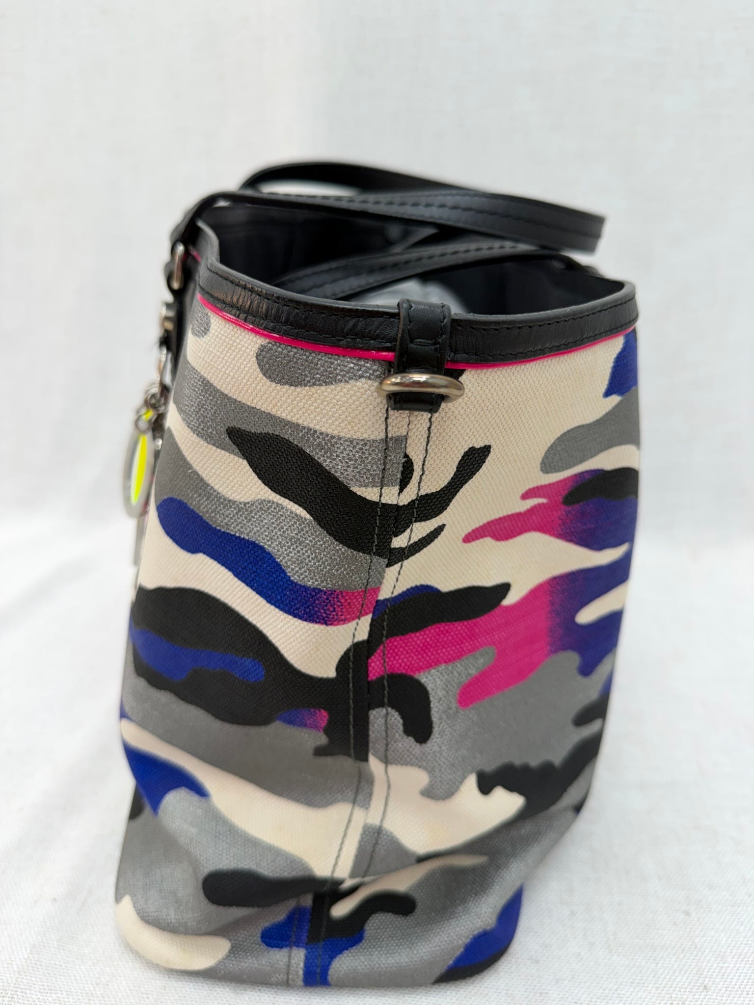 Christian Dior x Anselm Reyle Limited Edition Multicolor Camo Canvas Medium Open Tote Bag