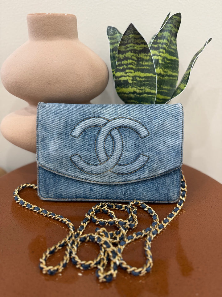 Chanel Denim Wallet On Chain