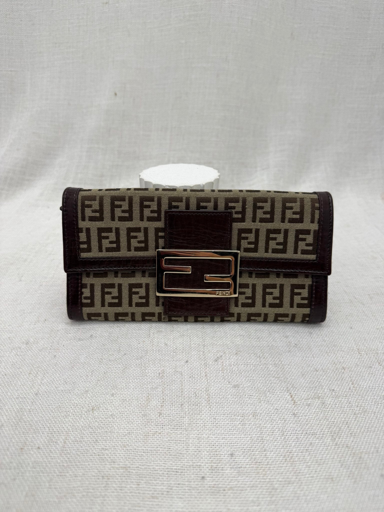 Fendi Brown Zucca Canvas Long Wallet