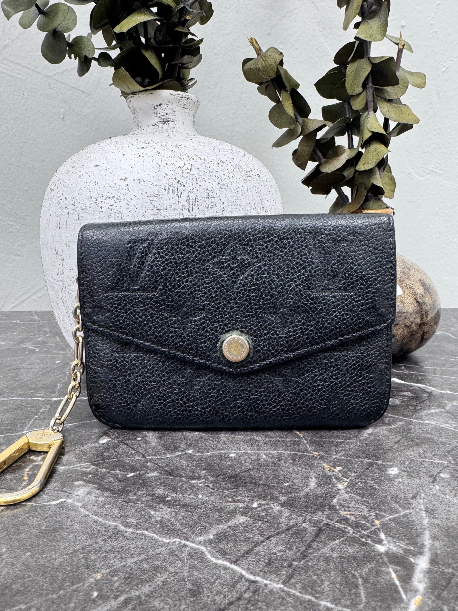 Louis Vuitton Black Monogram Empreinte Key Cles