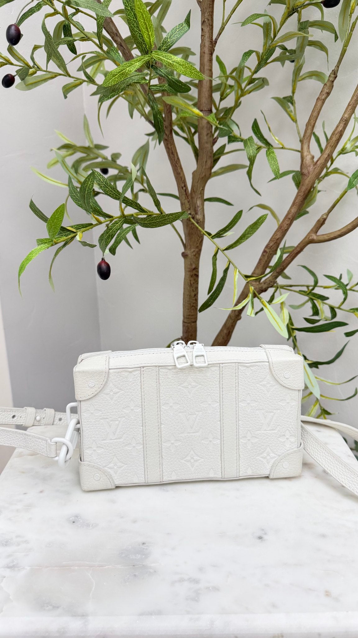 Louis Vuitton White Taurillon Leather Friends Cartoon Soft Trunk Shoulder Bag 