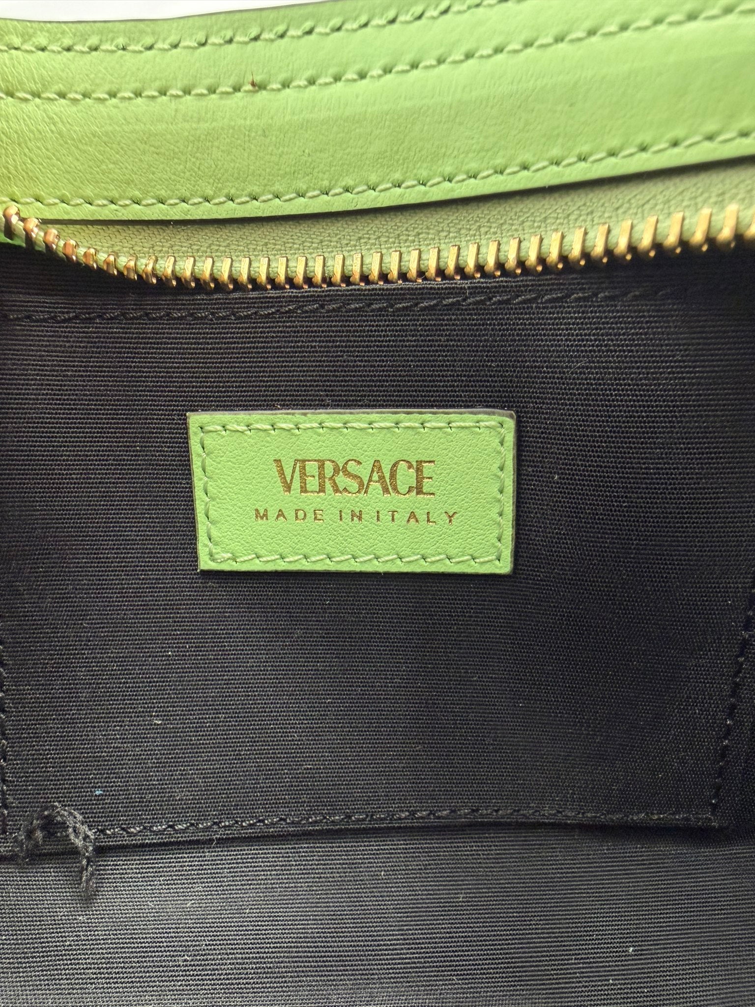 BRAND NEW- Versace Green & White Plaid Medusa Crossbody 