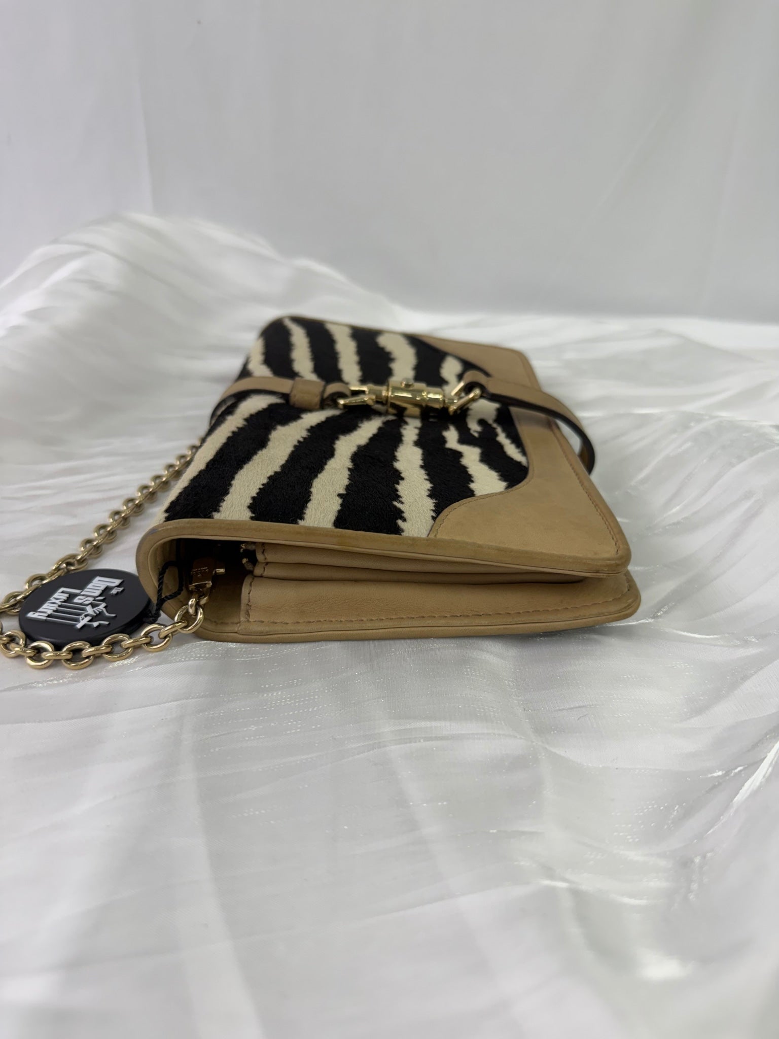 Gucci Jackie Pony Hair Zebra Clutch
