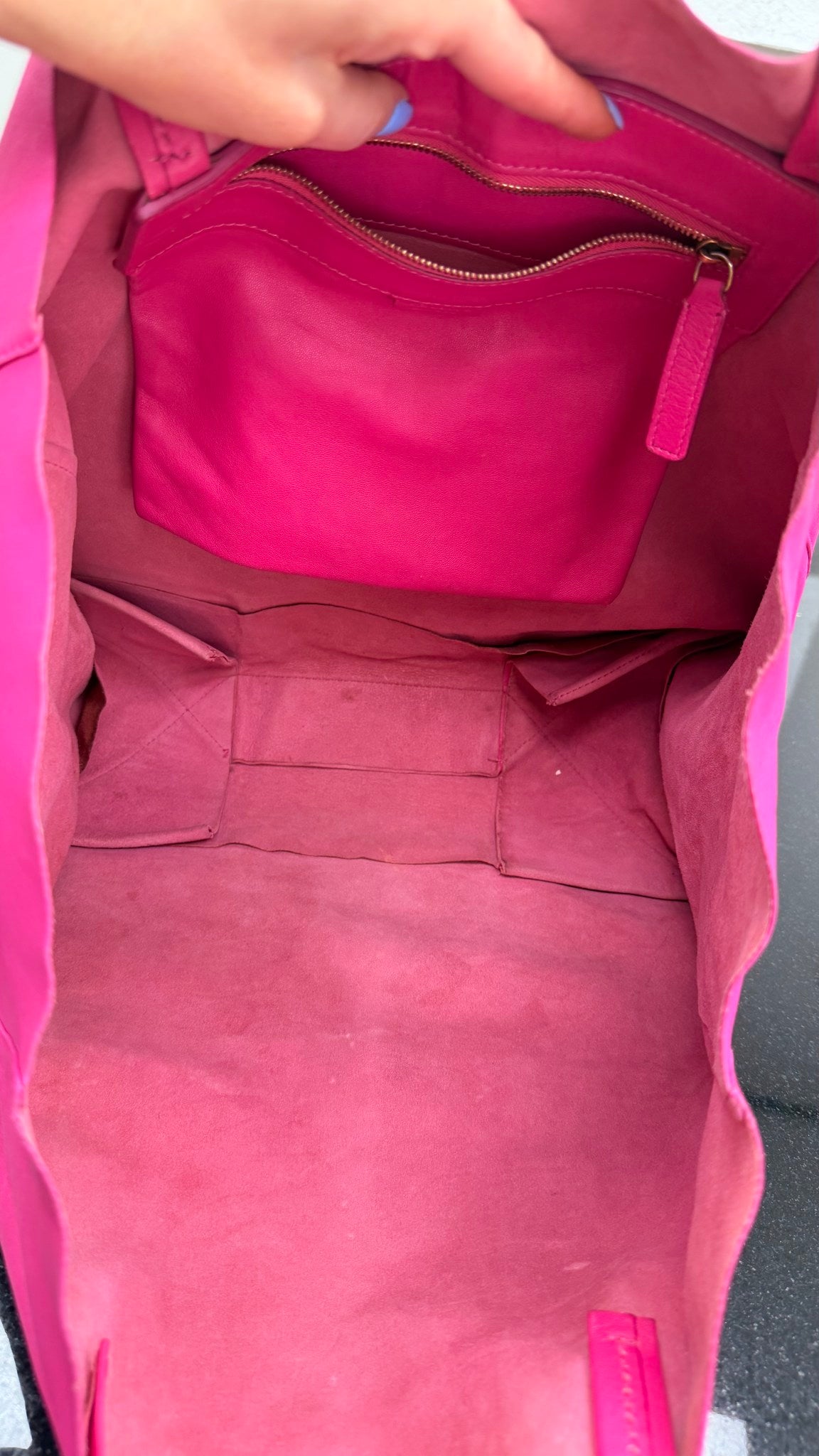 Celine Pink Leather Shopping Cabas Tote