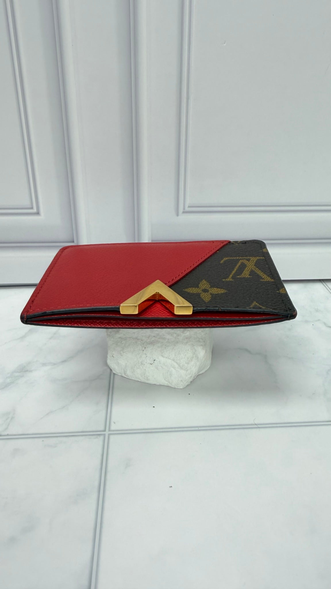 Louis Vuitton Monogram Red Leather Kimono Card Holder 