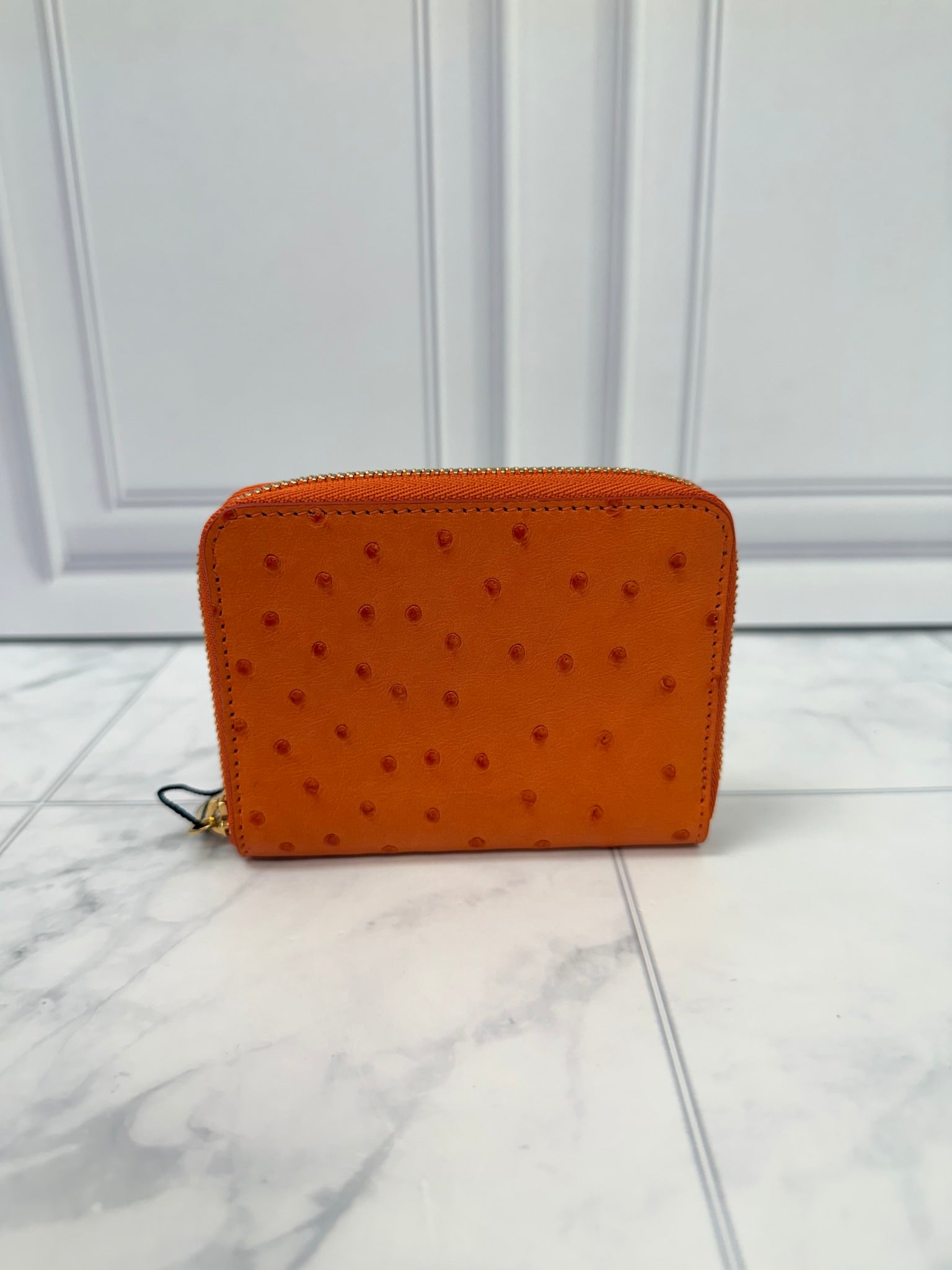 Louis Vuitton Ostrich Leather Compact Zippy Wallet