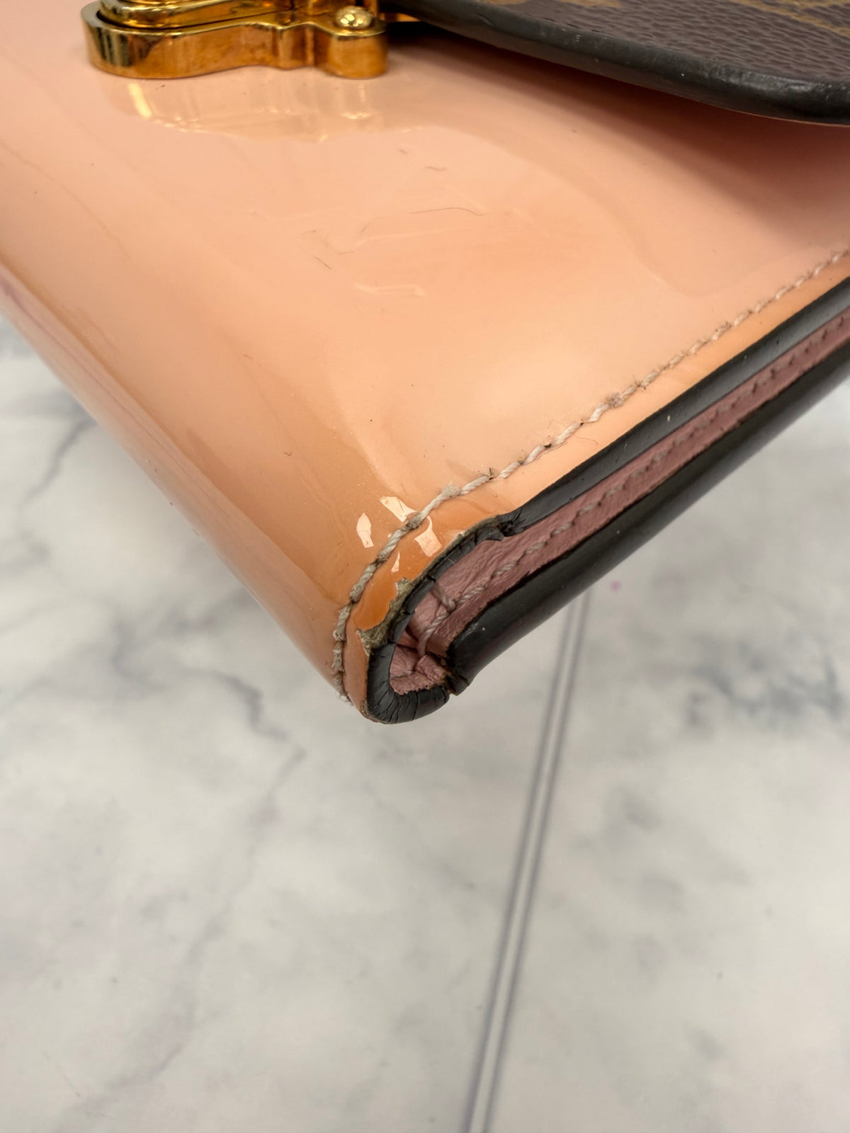 Louis Vuitton Pink Monogram Vernis Cherrywood Compact Wallet