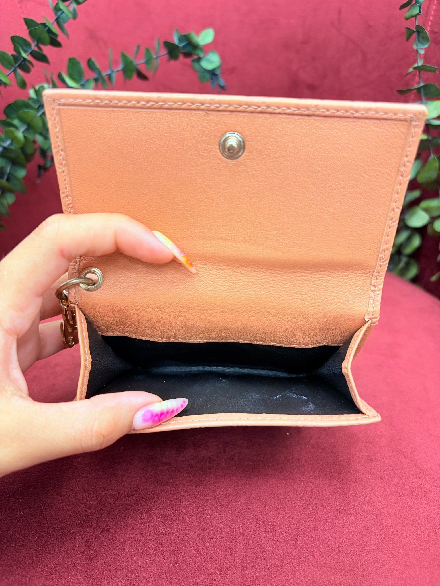 Gucci Peach Microguccissima Compact Wallet