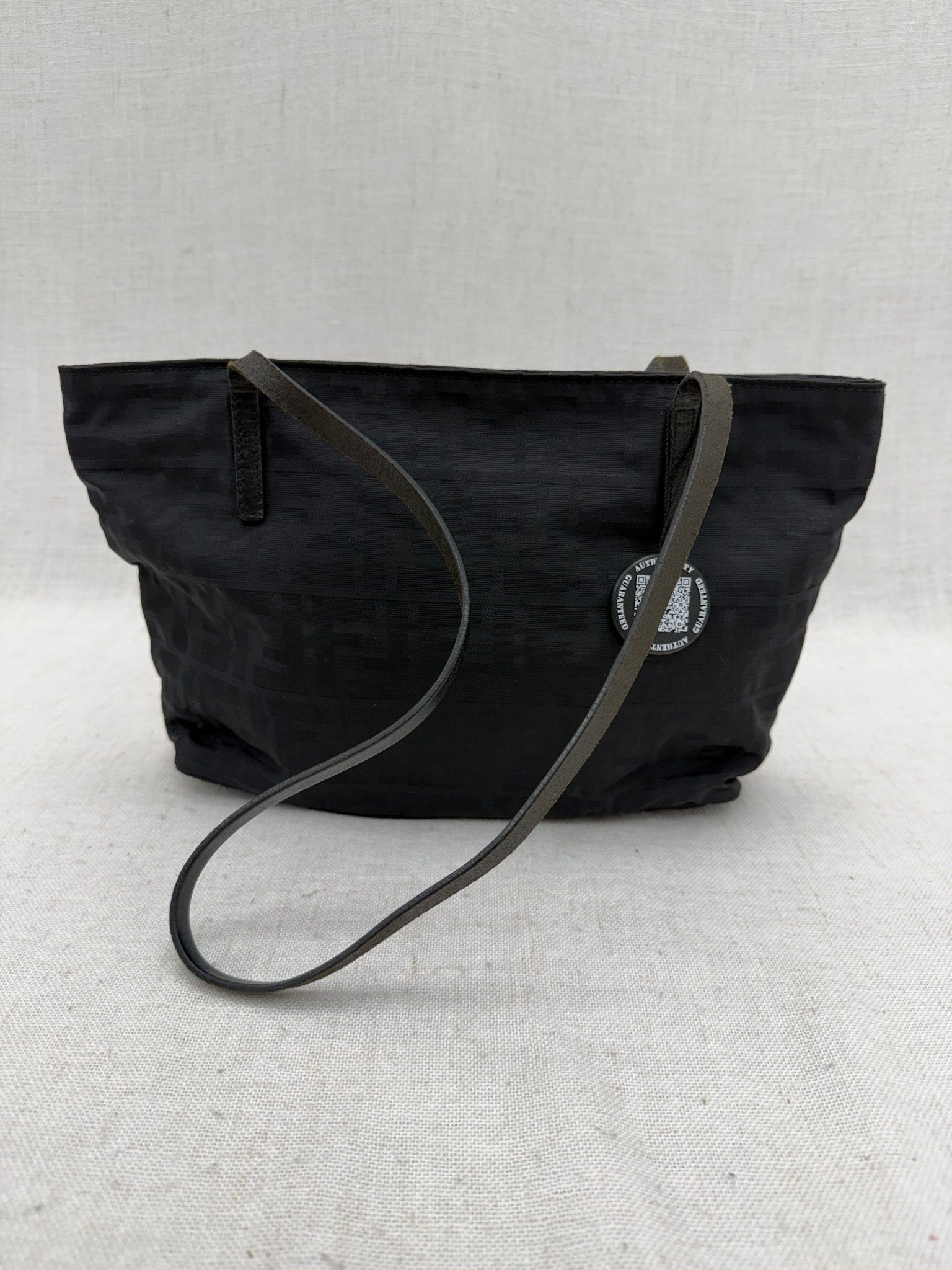 Fendi Black Zucca Canvas FF Shoulder Bag