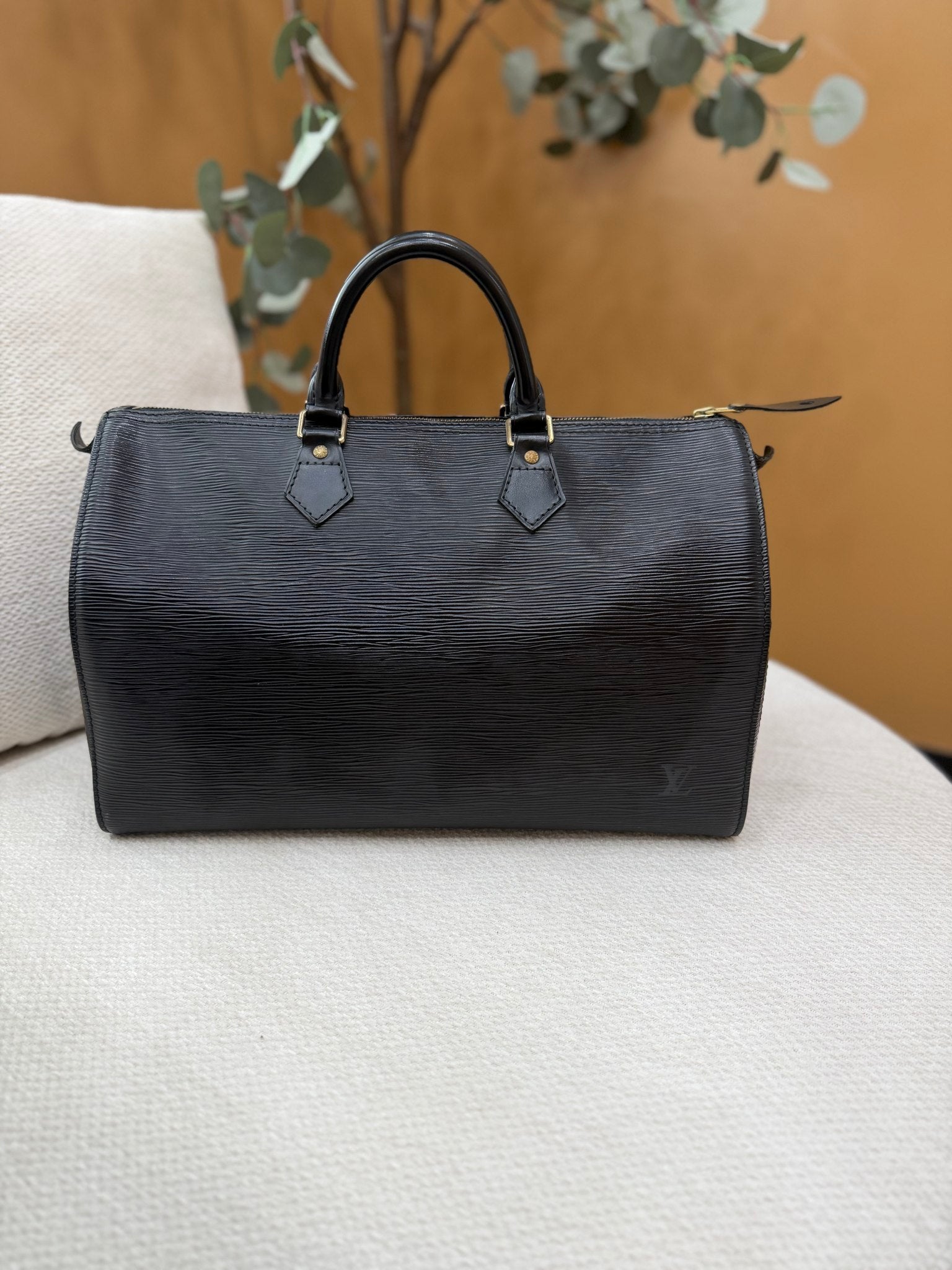 Louis Vuitton Black Epi Leather Speedy 35 Vintage Bag