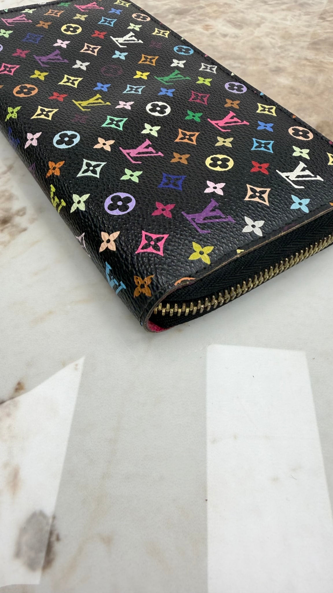 Louis Vuitton Black Multicolor Monogram Zippy Wallet 
