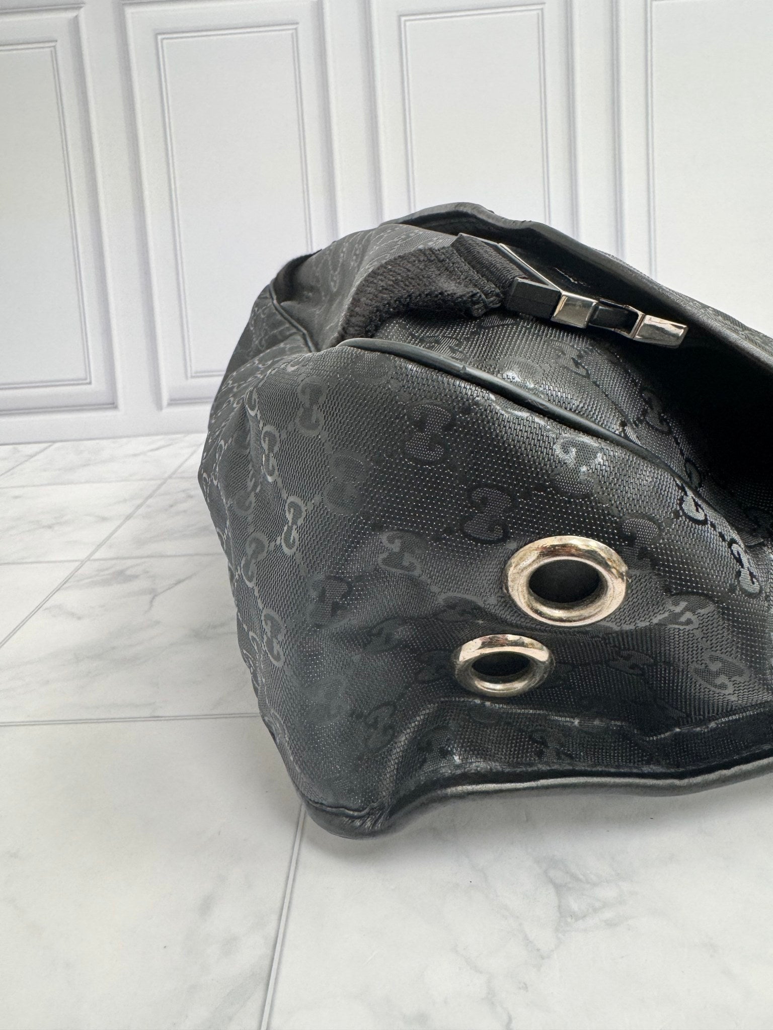 Gucci x Fiat 500 Black GG Imprime Web Messenger Bag