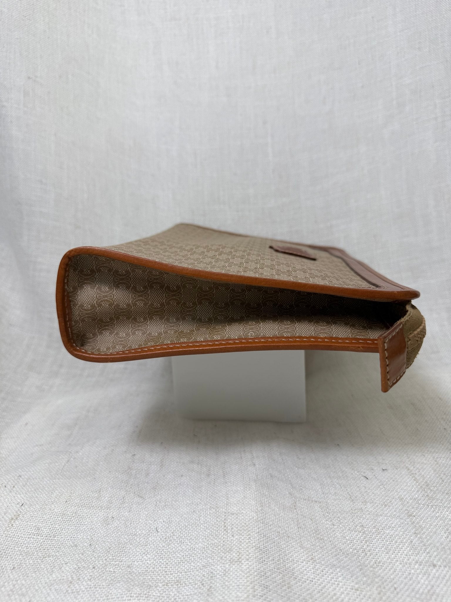 Celine Beige Coated Canvas Macadam Clutch Travel Bag