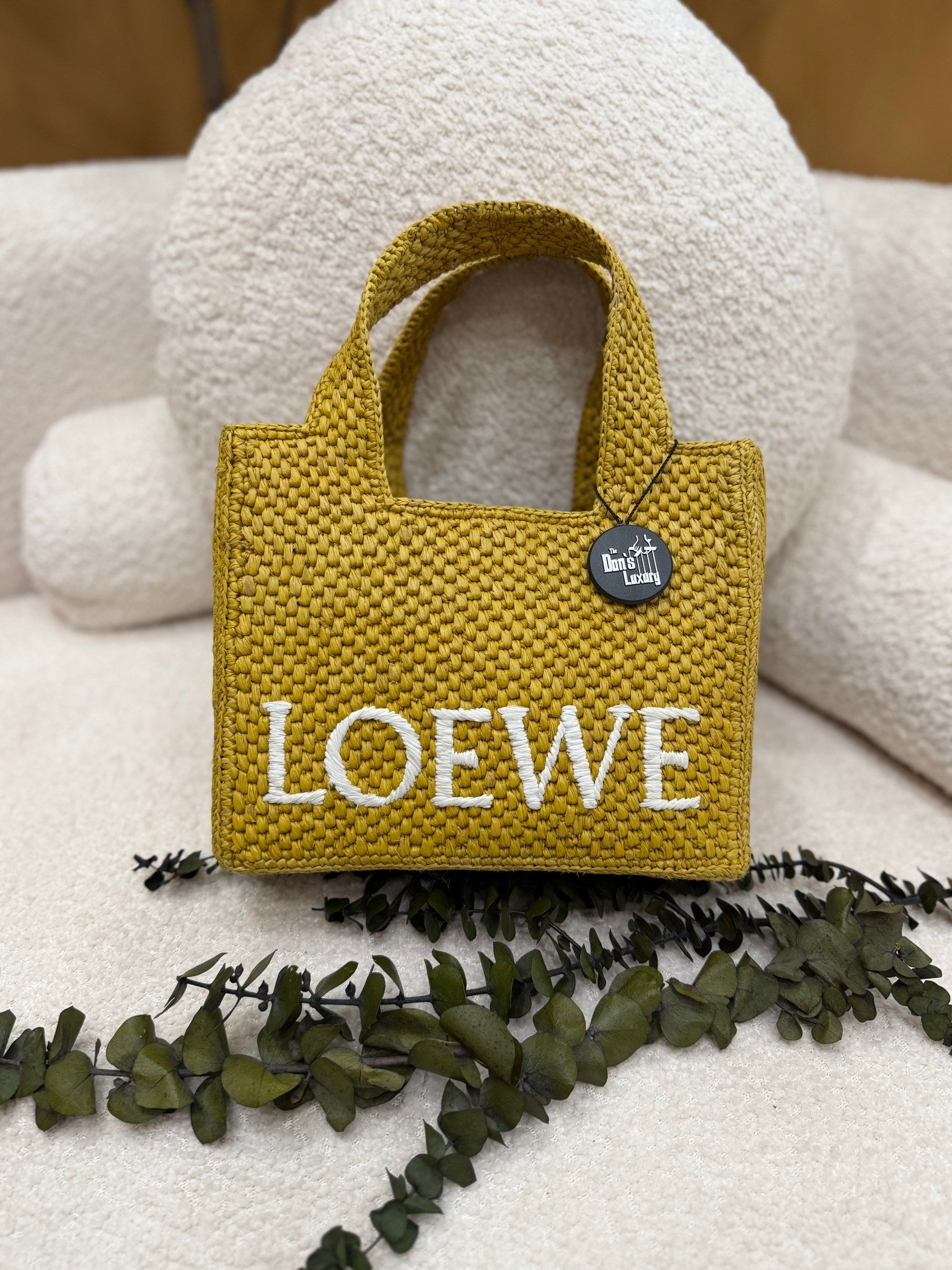 LIKE NEW- Loewe Yellow Raffia Tote