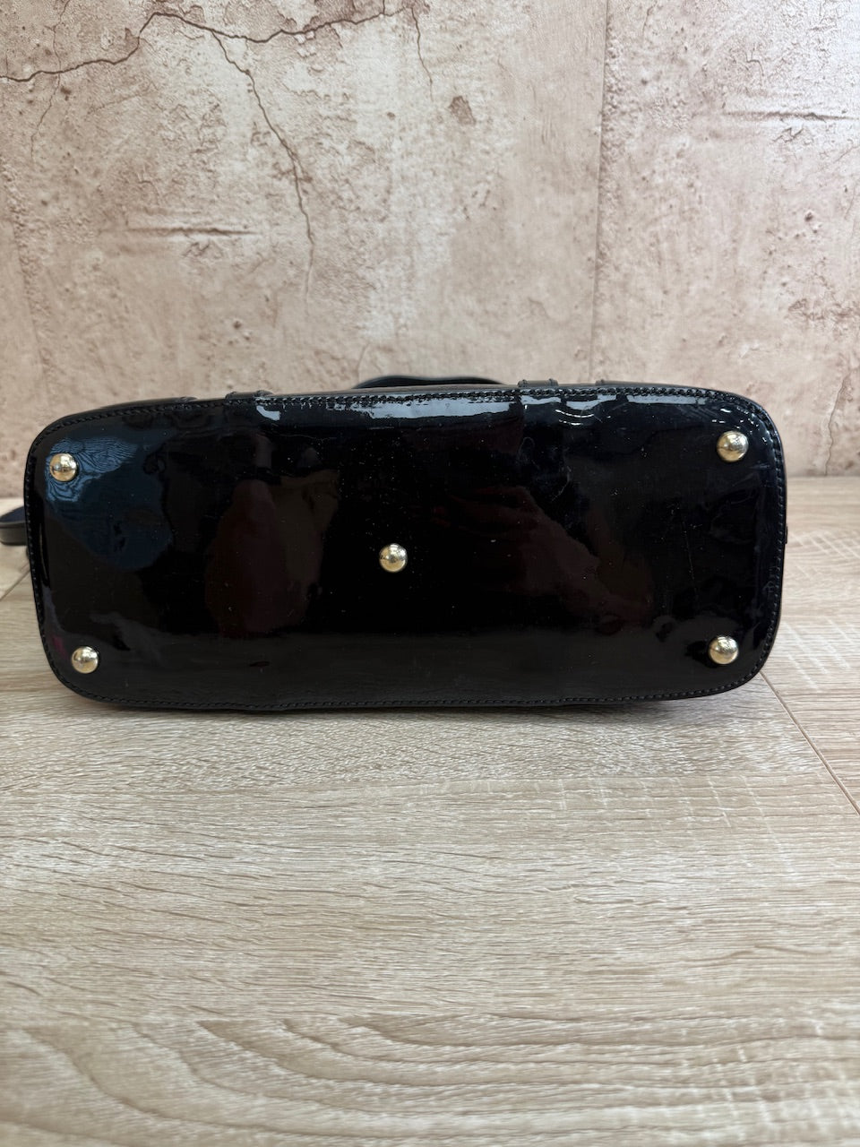 Gucci Black Patent Leather MicroGuccisima Medium Dome 2Way Bag