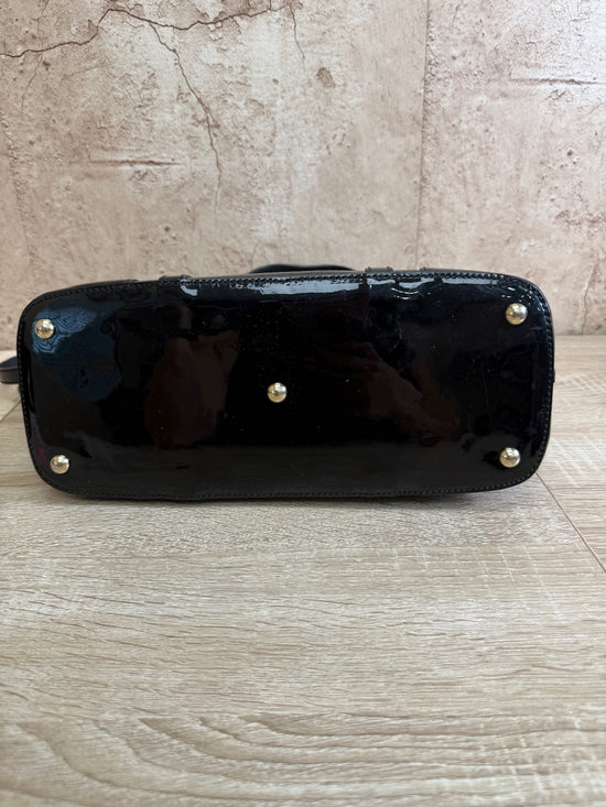 Gucci Black Patent Leather MicroGuccisima Medium Dome 2Way Bag