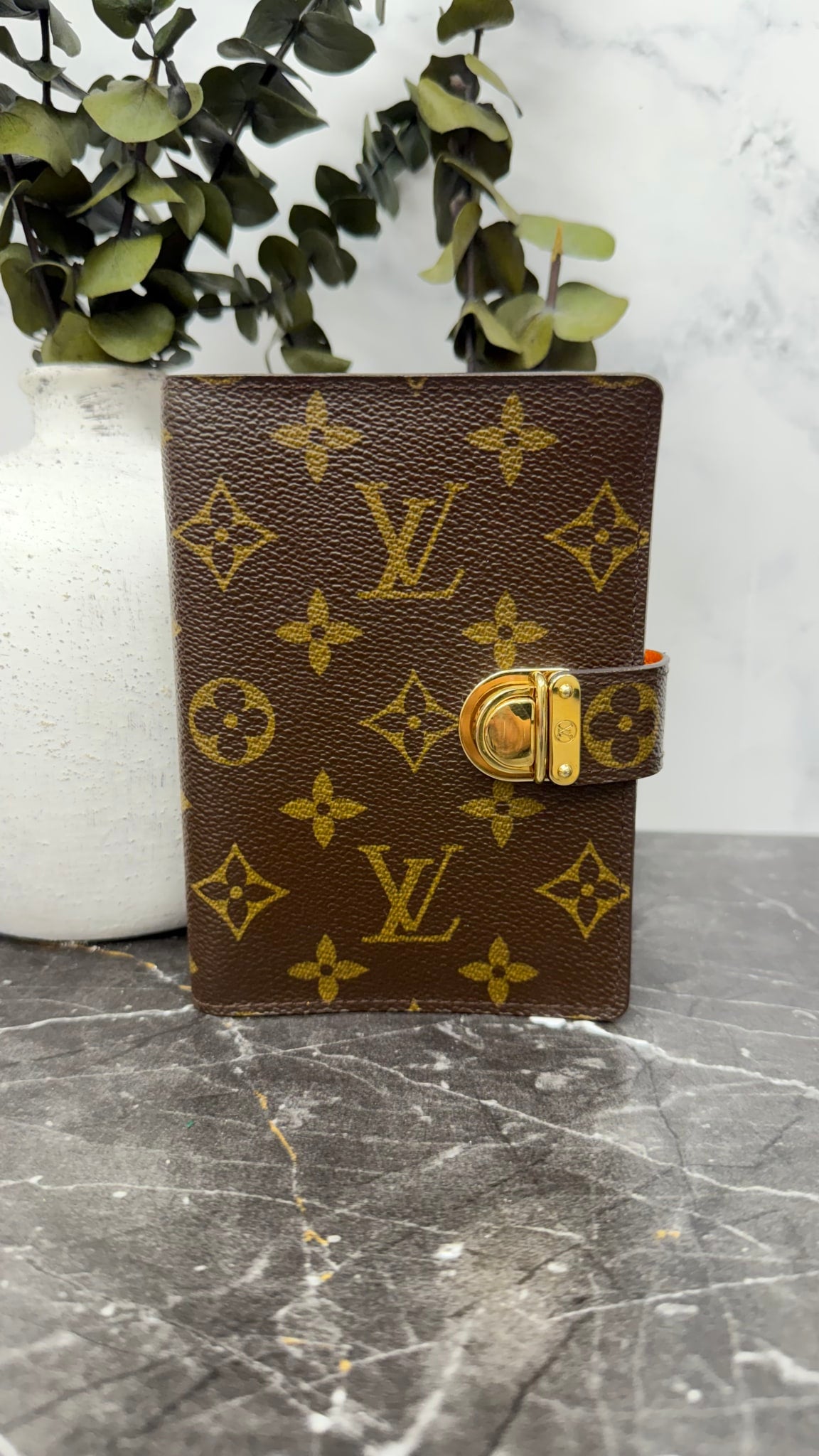 Louis Vuitton Monogram & Orange Passport Agenda PM 