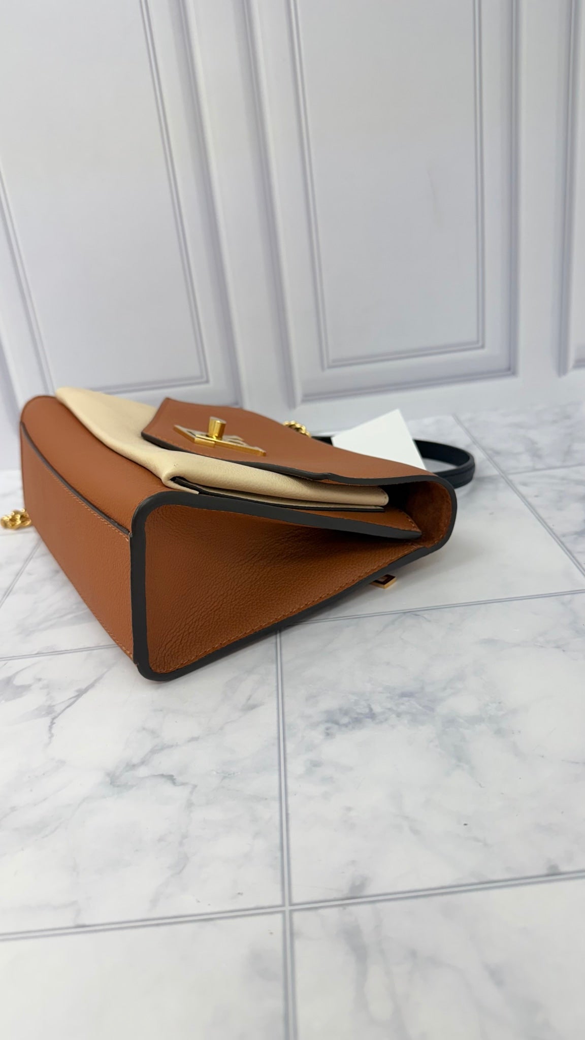 Louis Vuitton Brown Grained Leather My Lock Me Chain Bag 