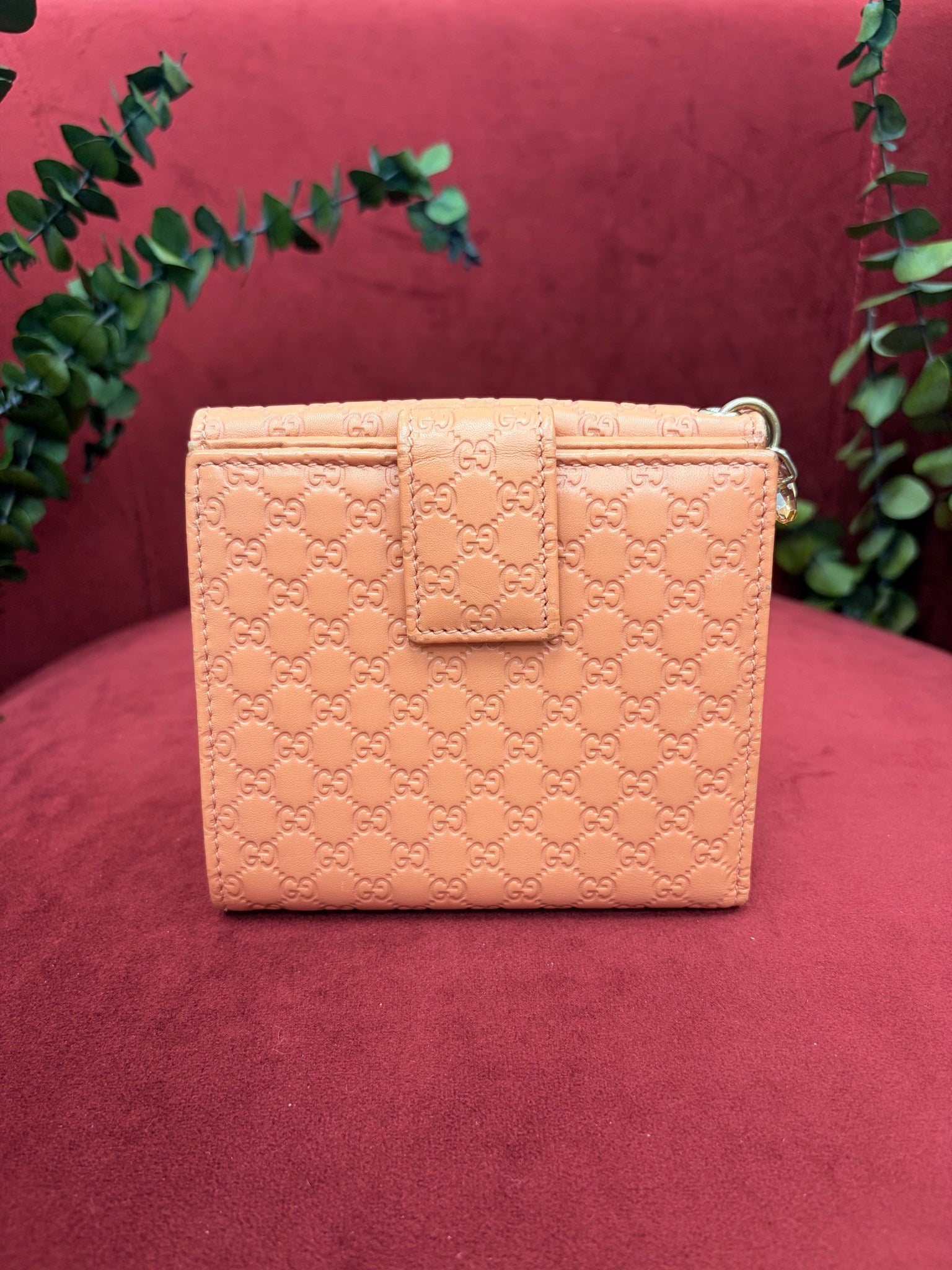 Gucci Peach Microguccissima Compact Wallet