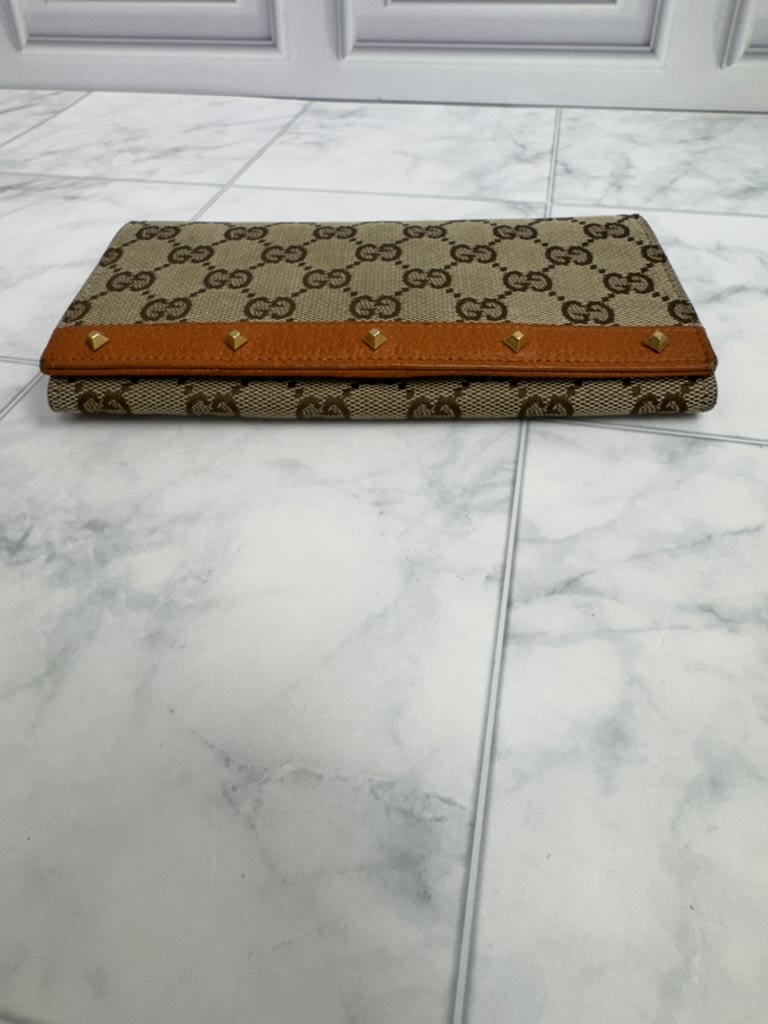 Gucci GG Supreme Canvas Studded Long Wallet