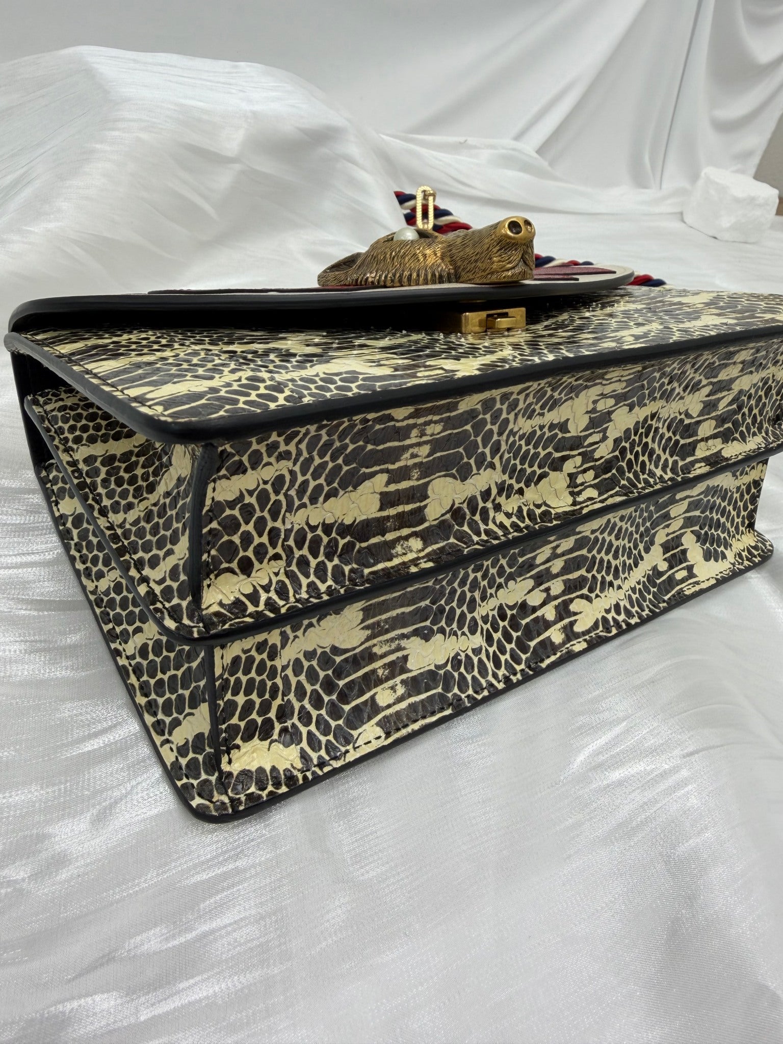 Gucci Python & Goatskin Limited Edition Fox Broche Bag