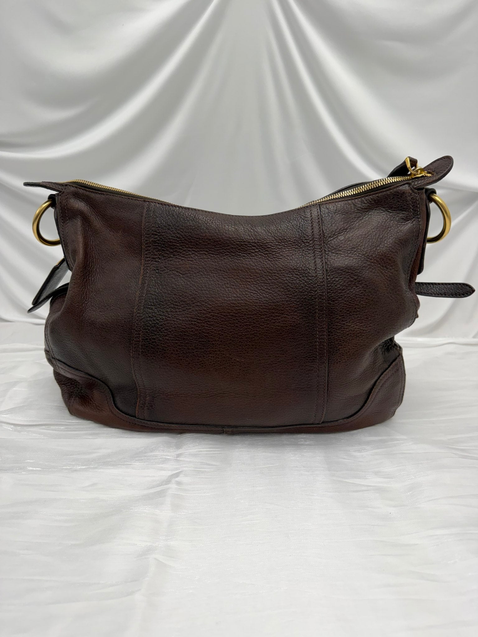 Prada Brown Leather Cervo Antik Hobo Handbag