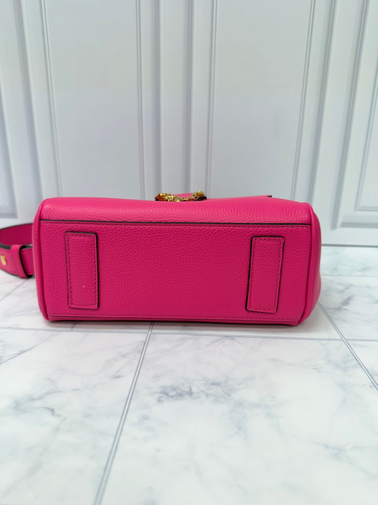 BRAND NEW - Versace Hot Pink Grained Leather Top Handle 