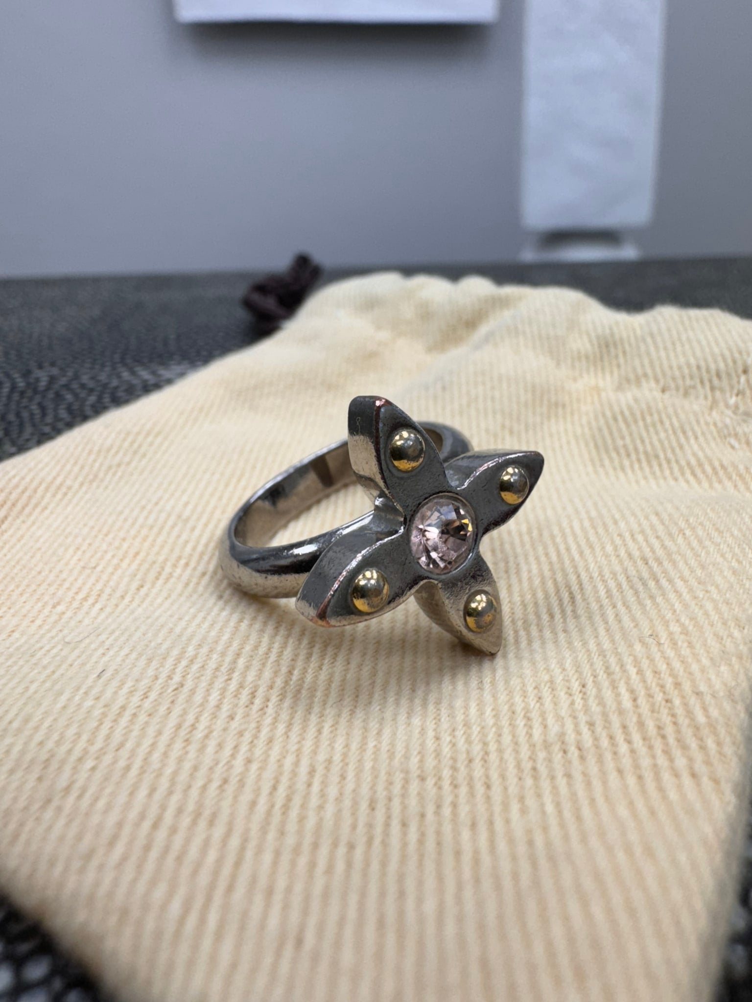 Louis Vuitton Silver Love Letters Timeless Ring