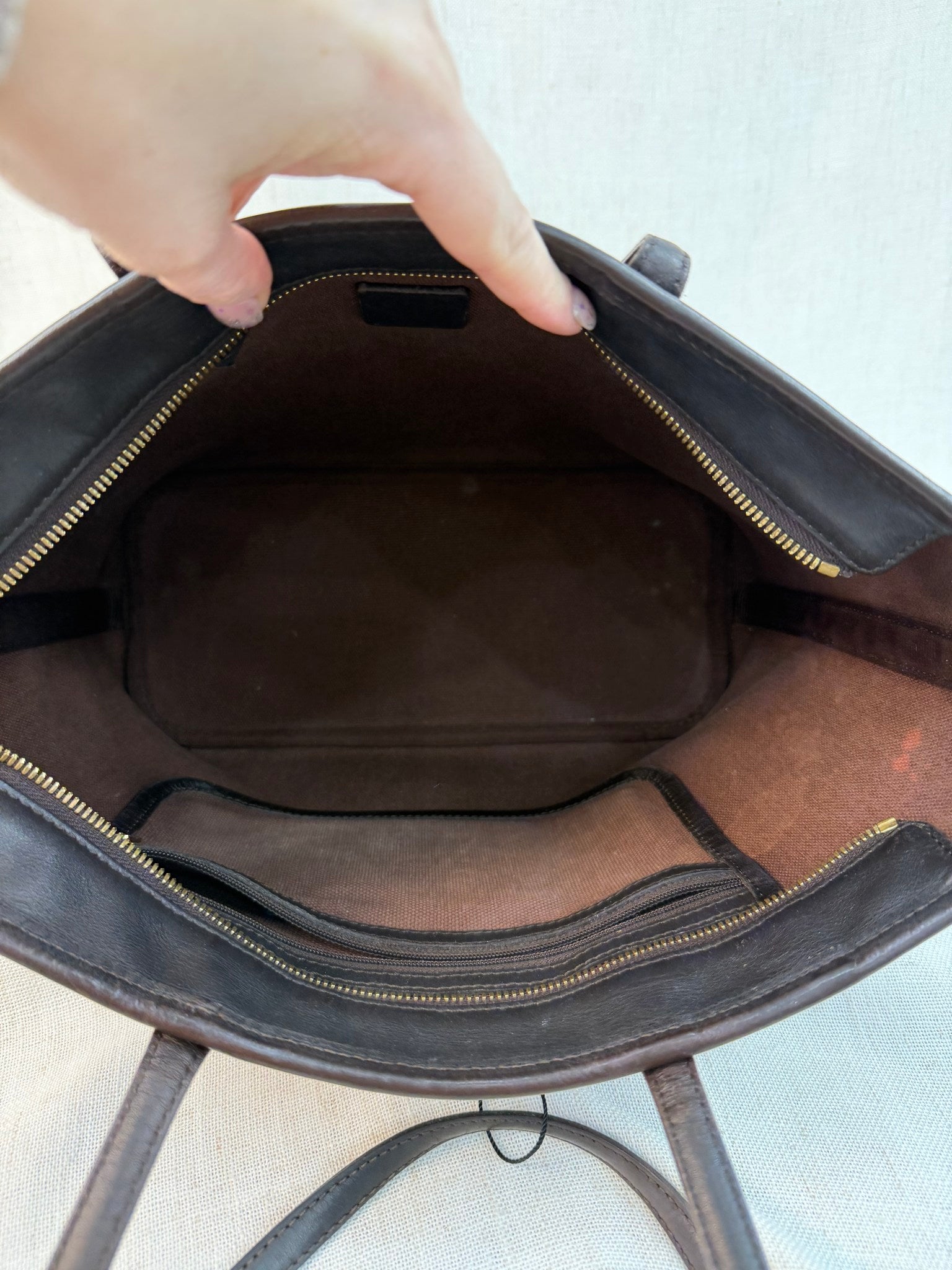 MCM Brown Coated Canvas Visetos Tote Bag