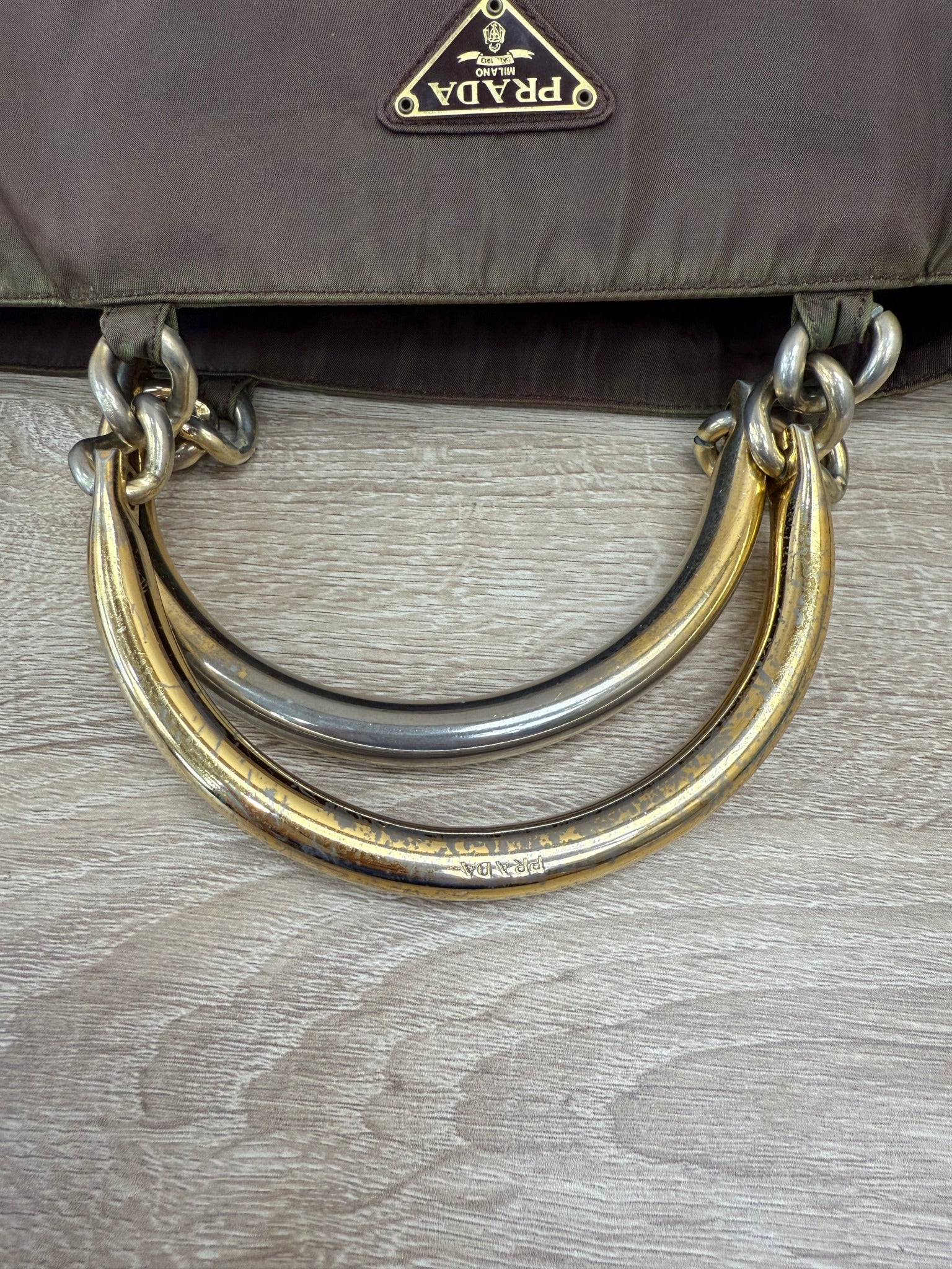 Prada Brown Nylon Handbag
