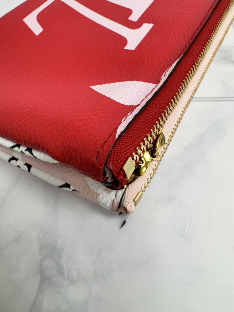 Louis Vuitton Red And Pink Monogram Giant Pochette Accessoires