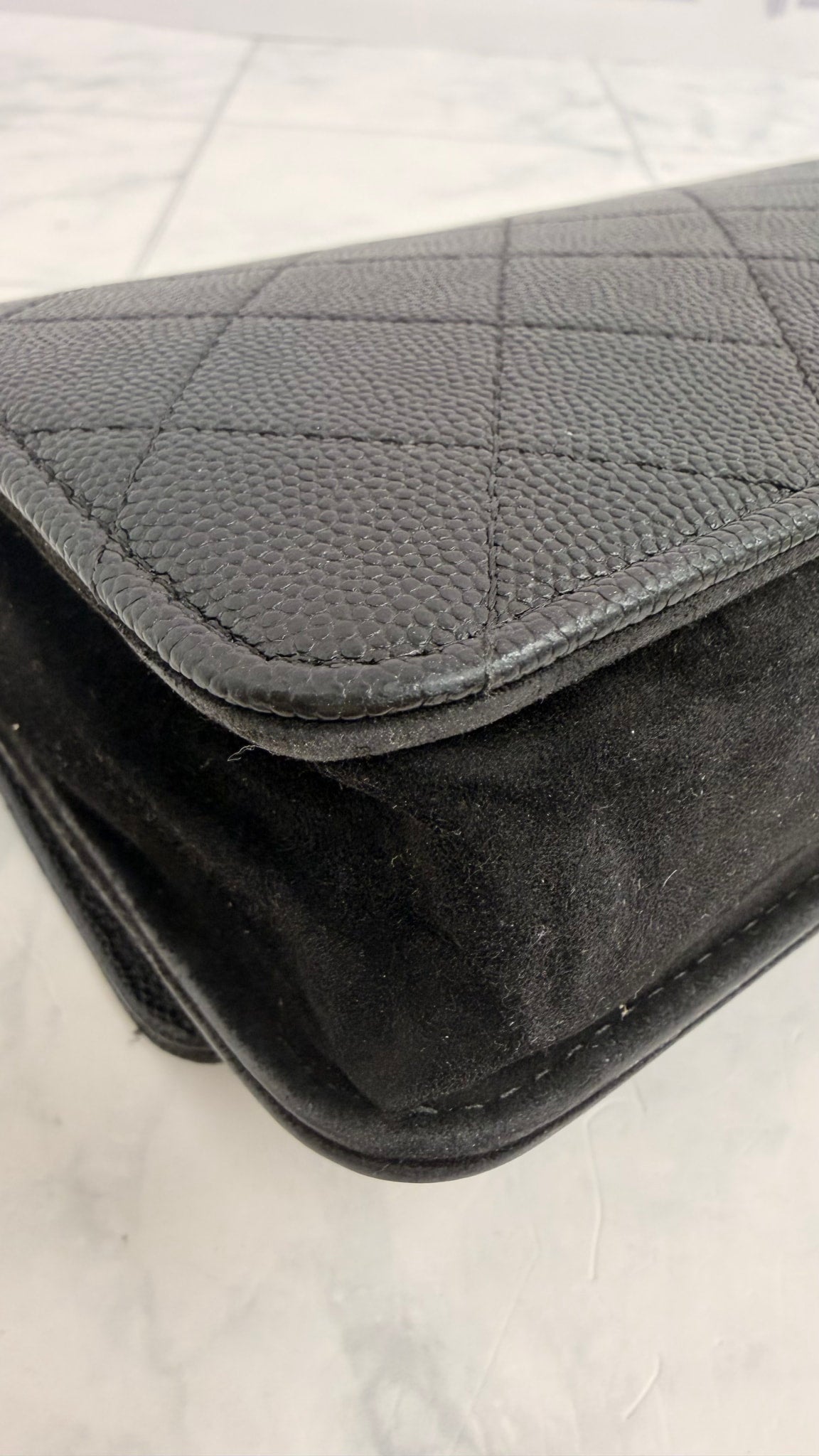 Chanel Black Quilted Caviar Leather & Suede Lady Coco Flap Bag