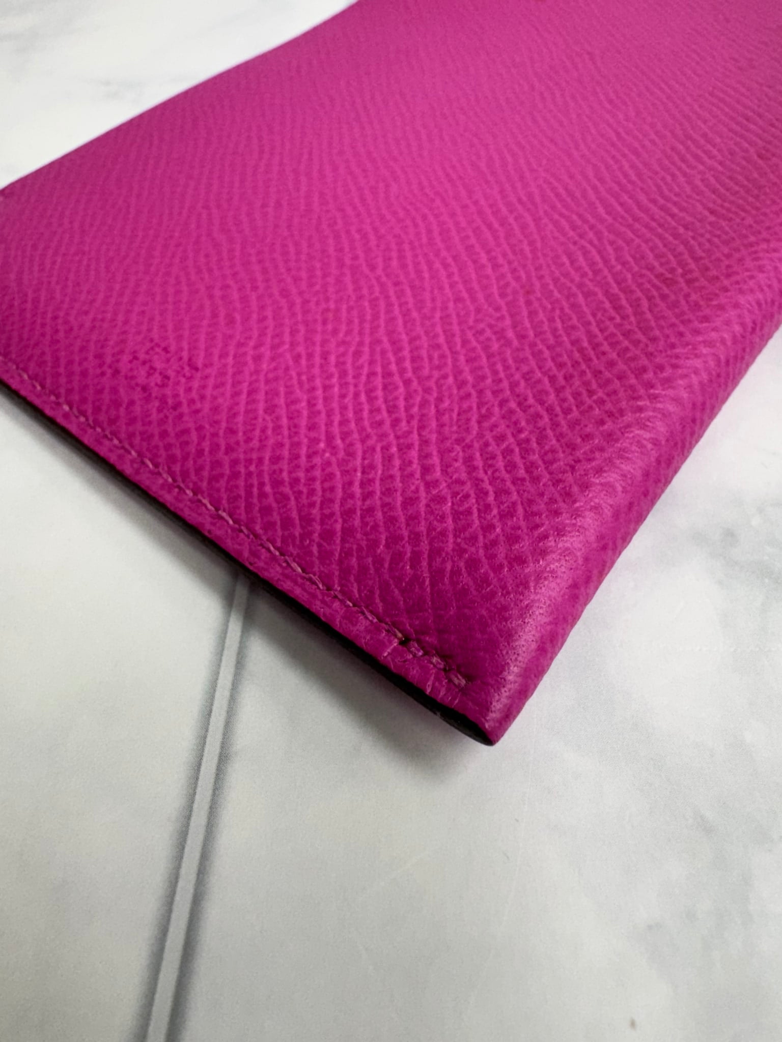 Hermes Fuchsia Epsom Tarmac Passport Holder