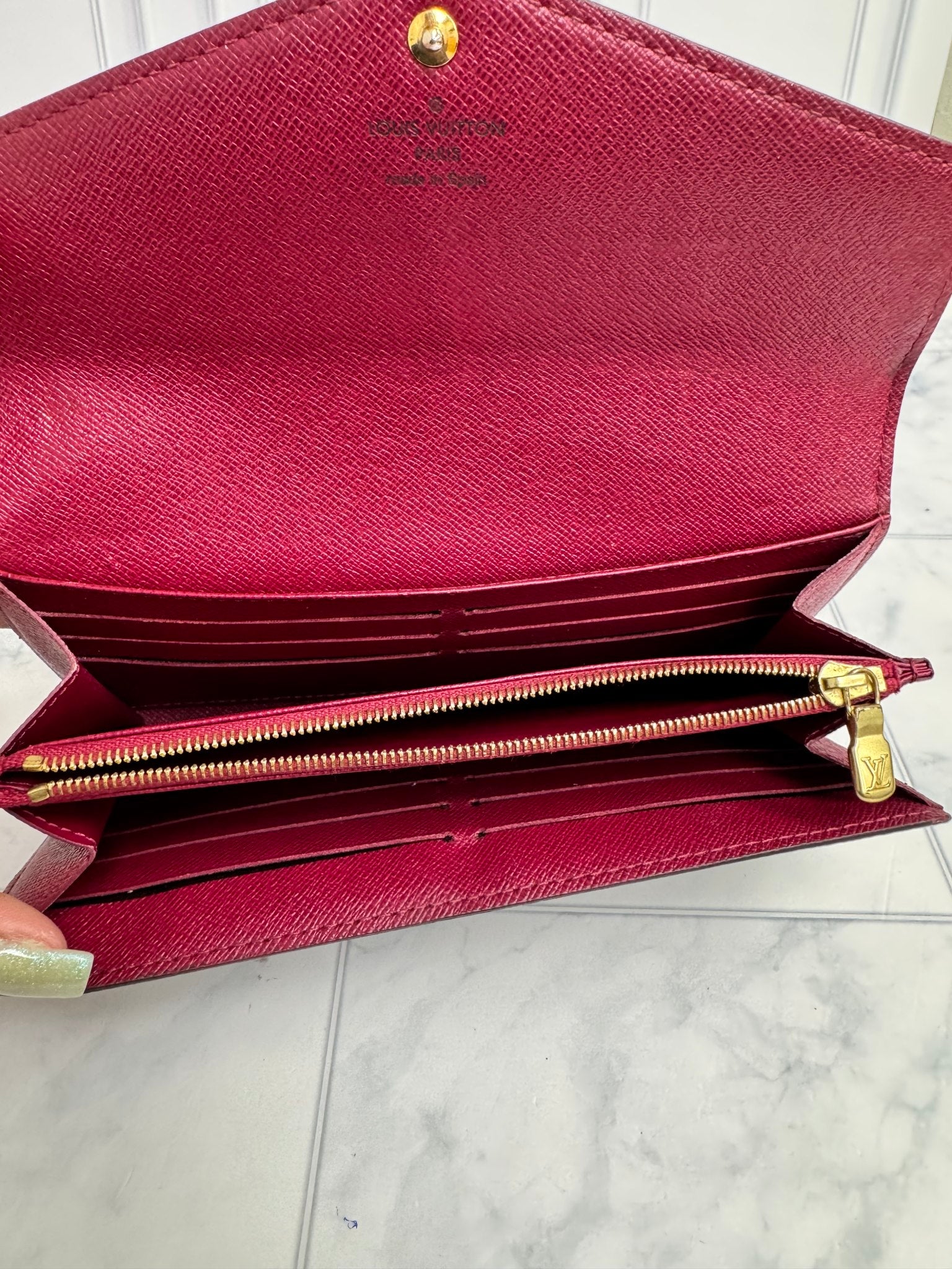 Louis Vuitton Monogram And Fuchsia Sarah Wallet