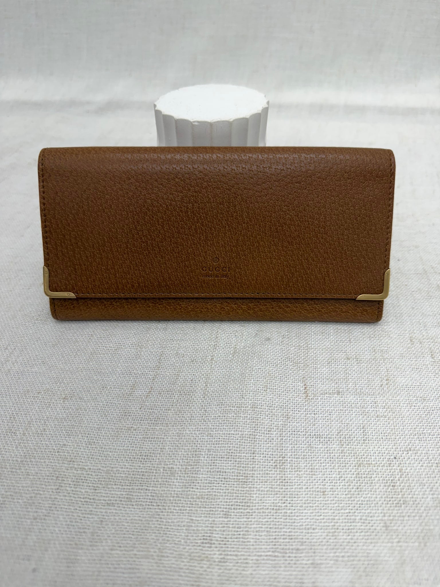 Gucci Vintage Brown Leather Long Wallet