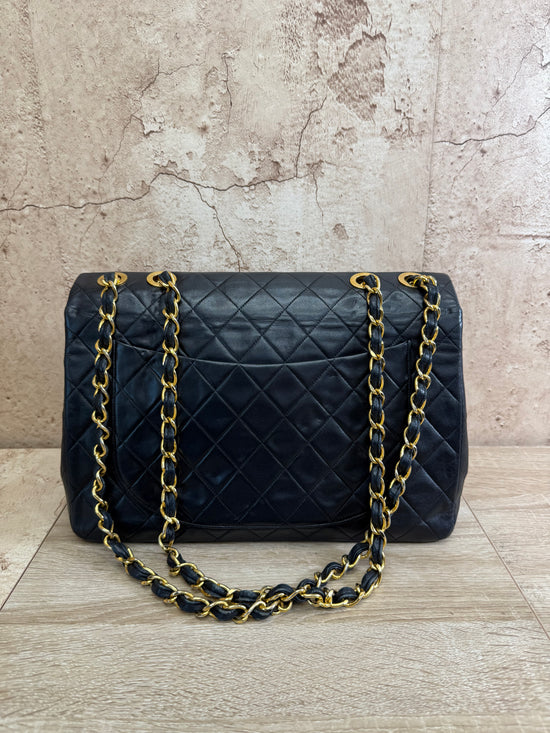 Chanel Black Quilted Lambskin XL Jumbo Single Flap Bag