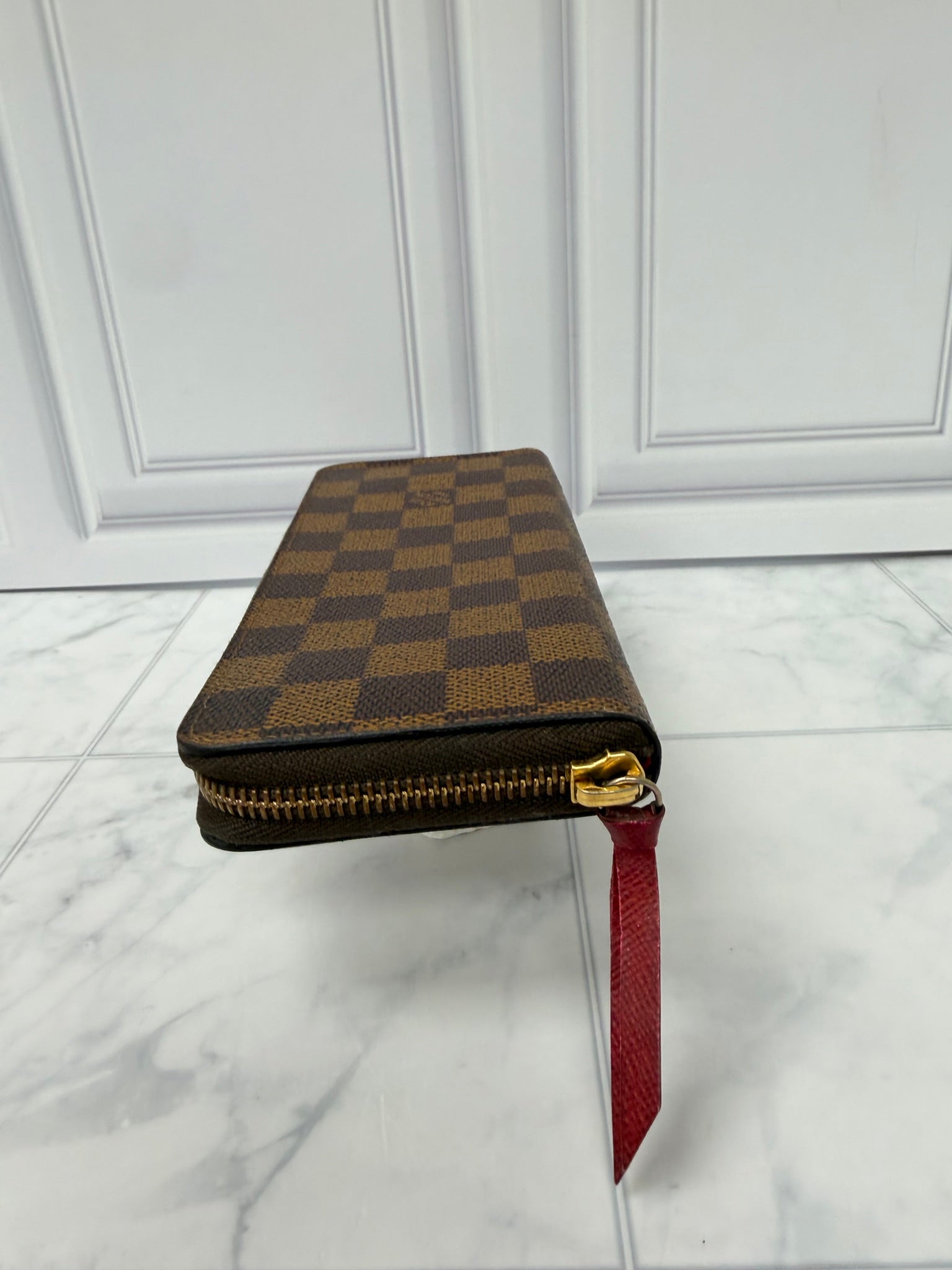 Louis Vuitton Damier Ebene Portefeuille Clemence Zippy Wallet 